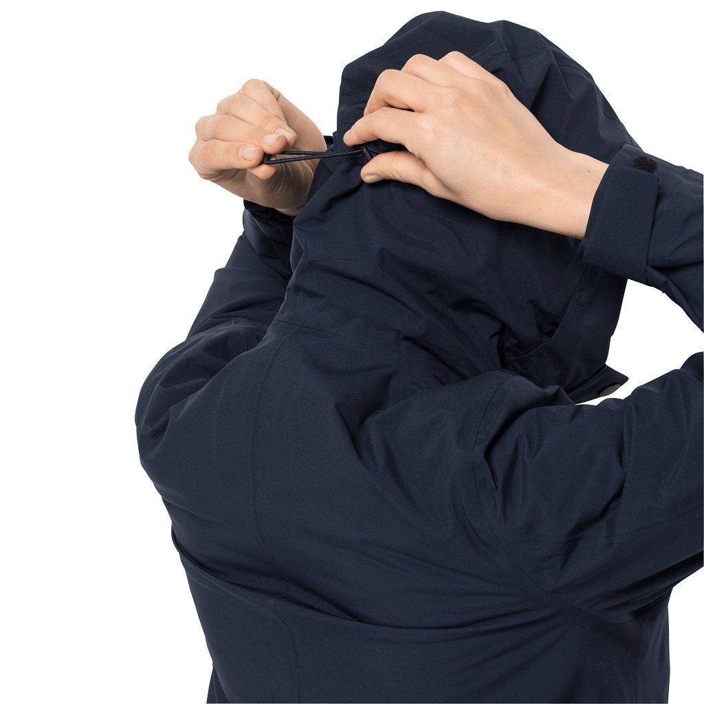 Jack Wolfskin Wintermantel Silent Wisper Parka (wasser- und winddicht, PFC-frei) dunkelblau Damen