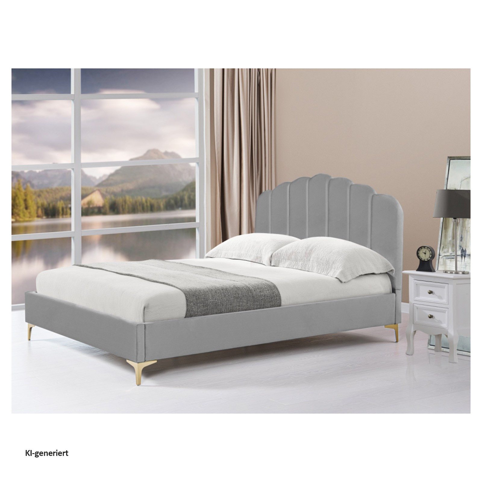 HTI-Living Polsterbett Polsterbett 140 x 200 cm Yoris Grau (Stück, 1-tlg., 1x Bett Yoris inkl. Lattenrost, ohne Matratze), Bettgestell inkl. Lattenrost
