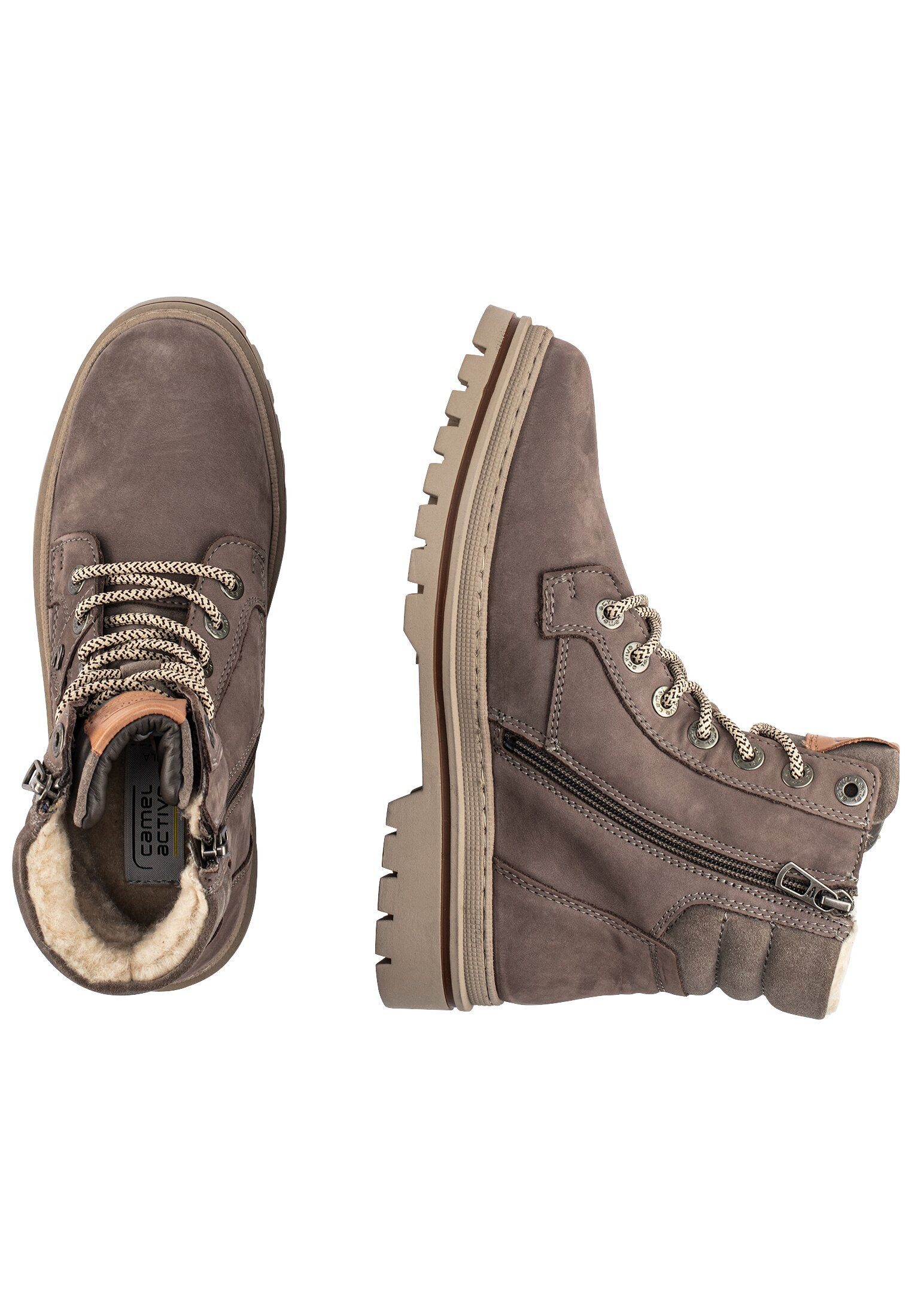 camel active Boots Tumbled Nubuk/Split DUNKELGRAU Winterboots günstig online kaufen