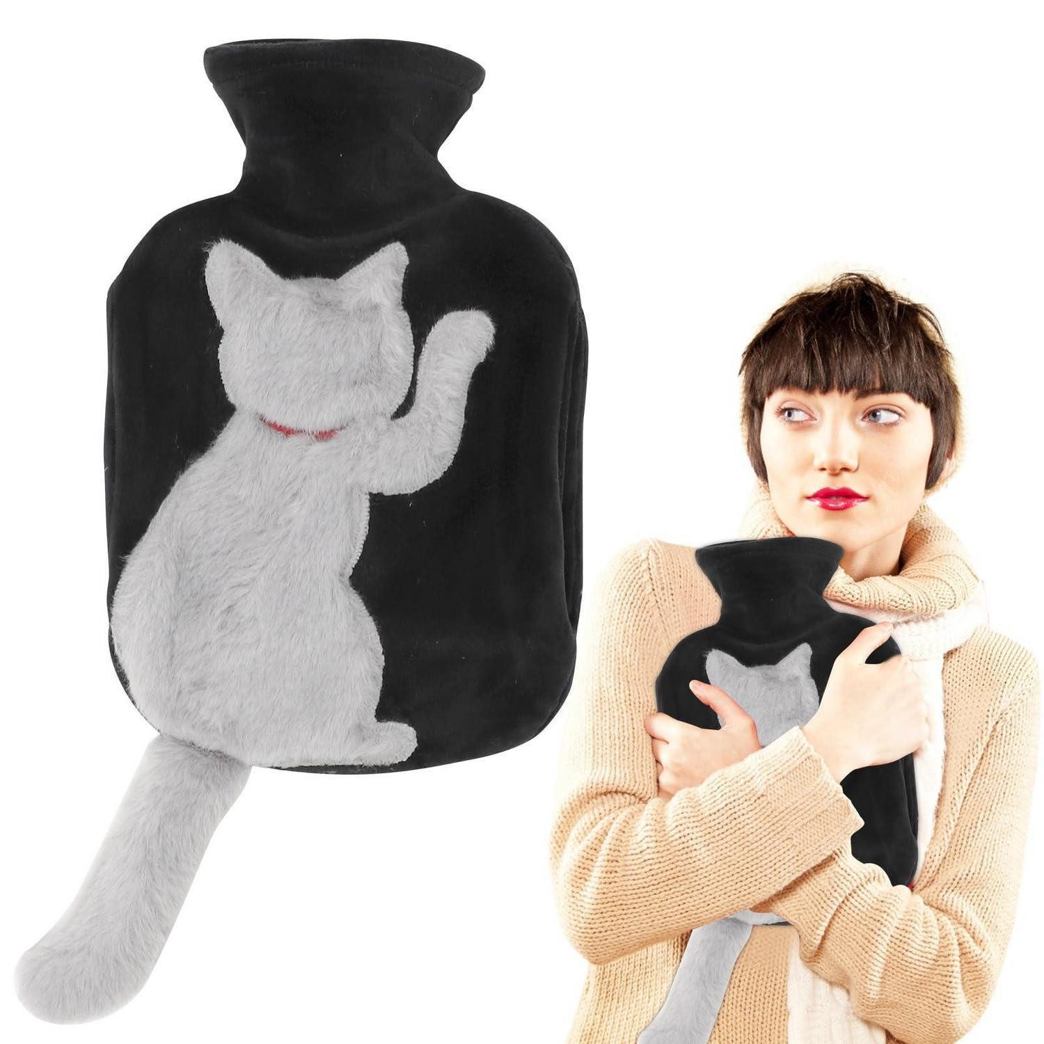 LuxusKollektion Wärmflasche Wärmflasche Katze mit Bezug