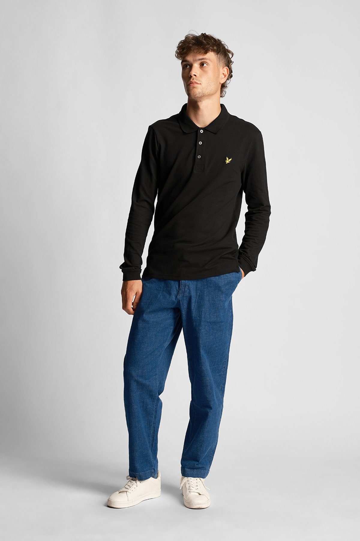 Lyle & Langarm Schwarz Mit Langarm-Poloshirt Scott