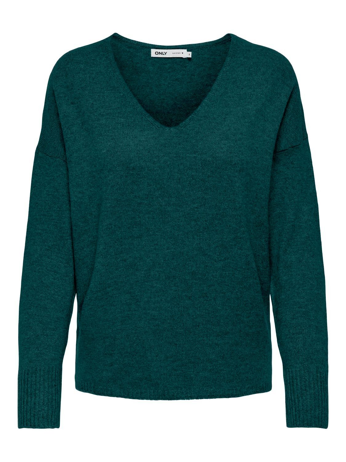 ONLY V-Ausschnitt-Pullover ONLRICA LIFE L/S V-NECK PULLO KNT NOOS Materialmix, regular fit