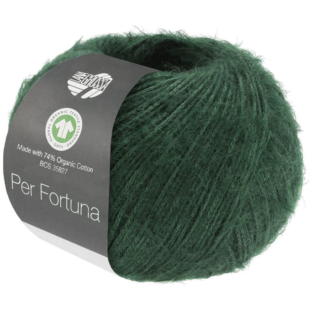 LANA GROSSA PER FORTUNA Flauschiges Kettengarn aus Baumwolle Häkelwolle, 190 m (Weiches Strickgarn für Pullover, Cardigans & Tops, Flauschige Struktur für moderne Strickmode mit Fashion-Charakter), 50 g