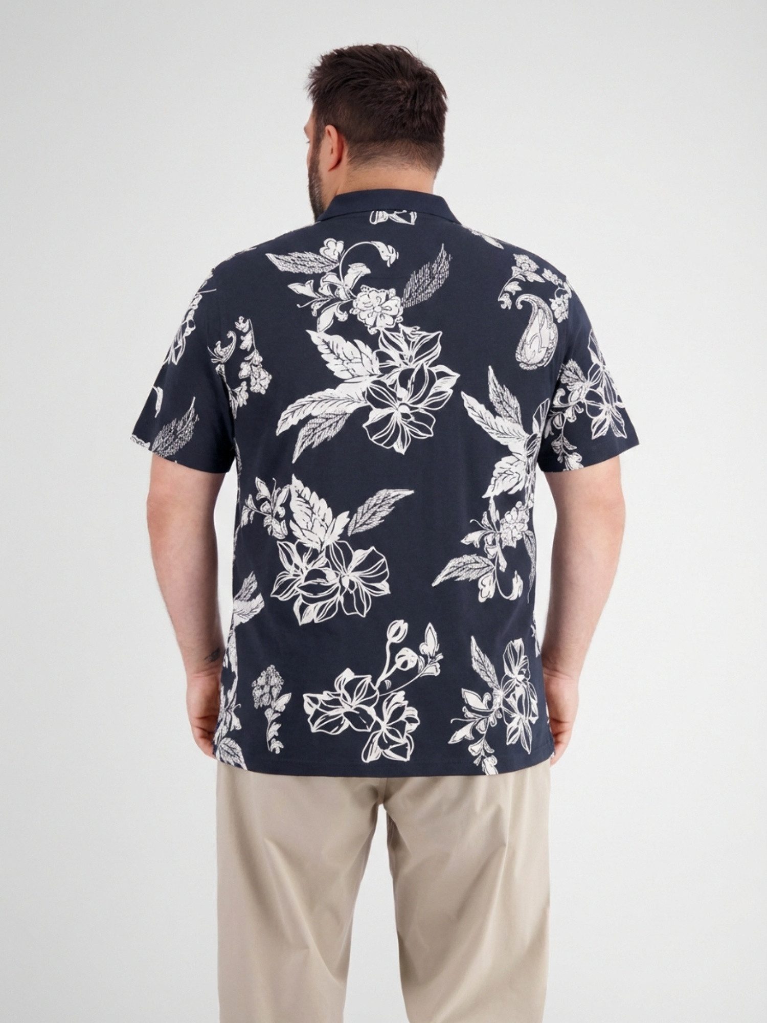 LERROS T-Shirt T-Shirt mit O-Neck, All-over-Print in grossen Größen günstig online kaufen