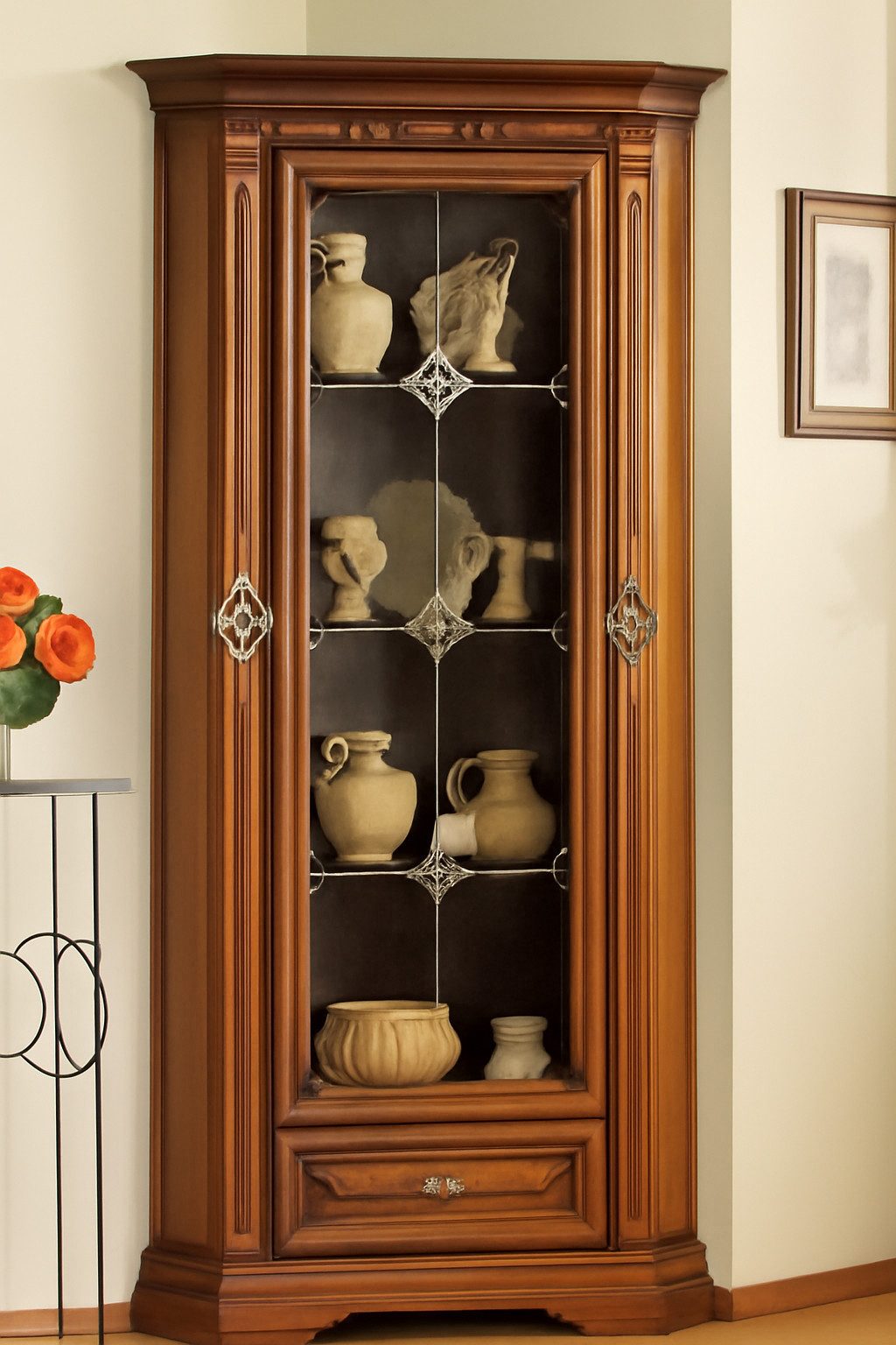 Vitrine Klassischer Vitrinenschrank mit Glasfront und Stauraum