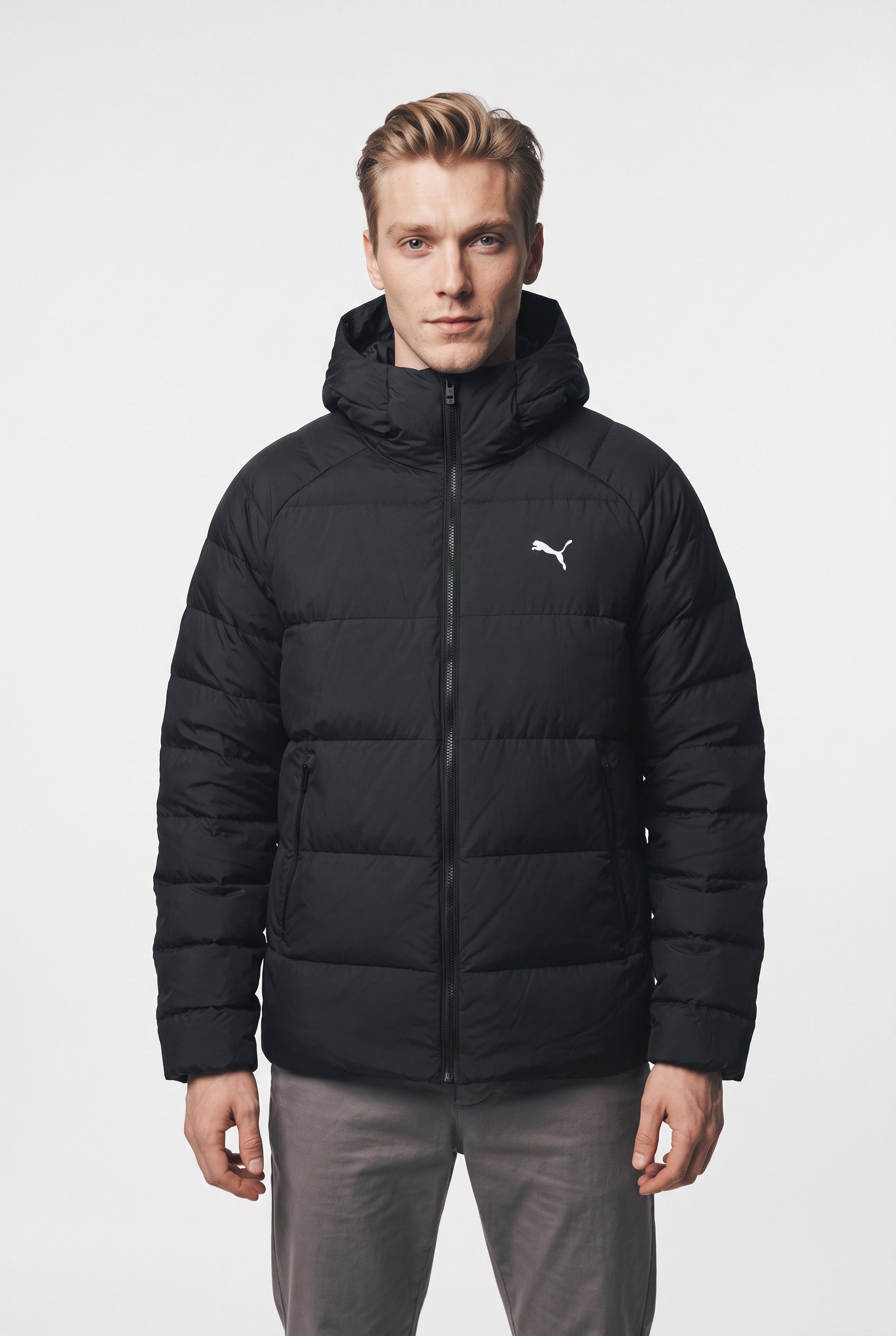 PUMA Winterjacke MONO HOODED JACKET sportlicher Stil, Regular Fit, mit Kapuze, wärmeisolierend