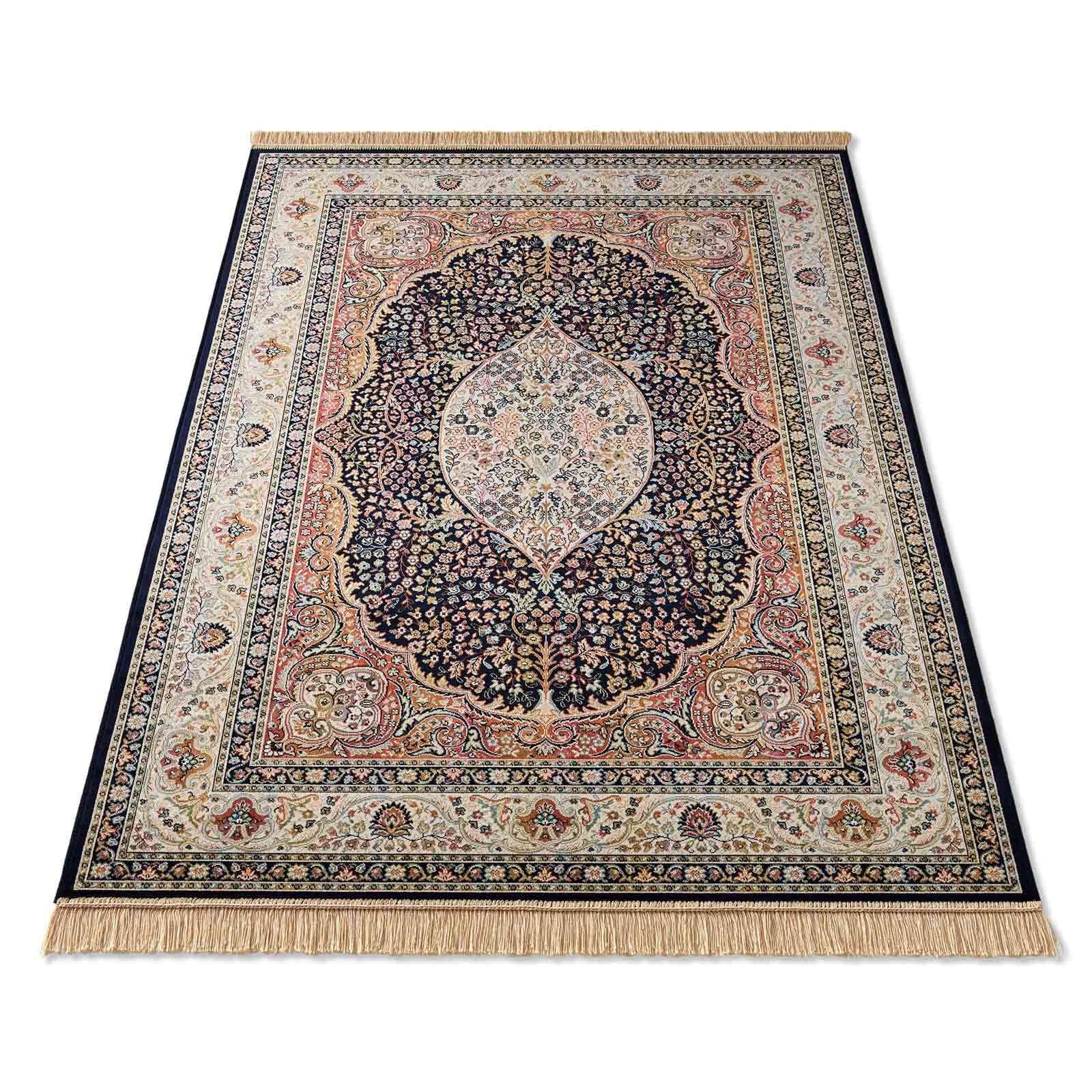 TaraCarpet Teppich Palazzo Royal Lilian, rechteckig, Höhe: 6 mm, Lilian Seiden Optik blau Wohnzimmer Schlafzimmer Esszimmer 95x140 – Bild 5 von 5