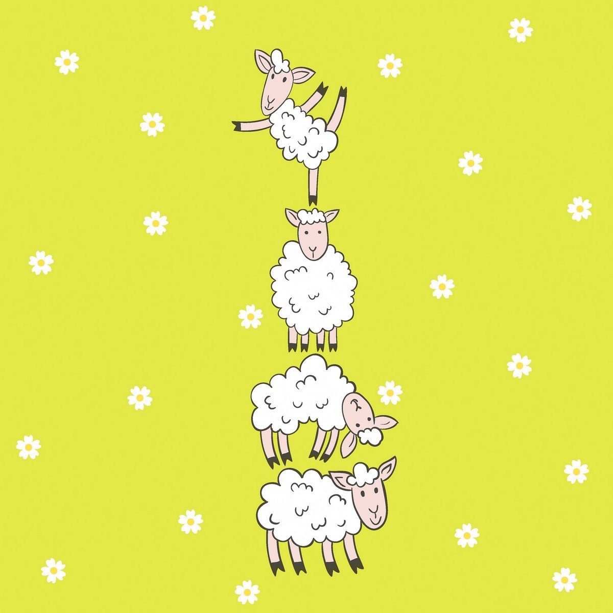 HOME FASHION Papierserviette 20 Servietten Hoppy Lambs 33x33cm, (20 St)