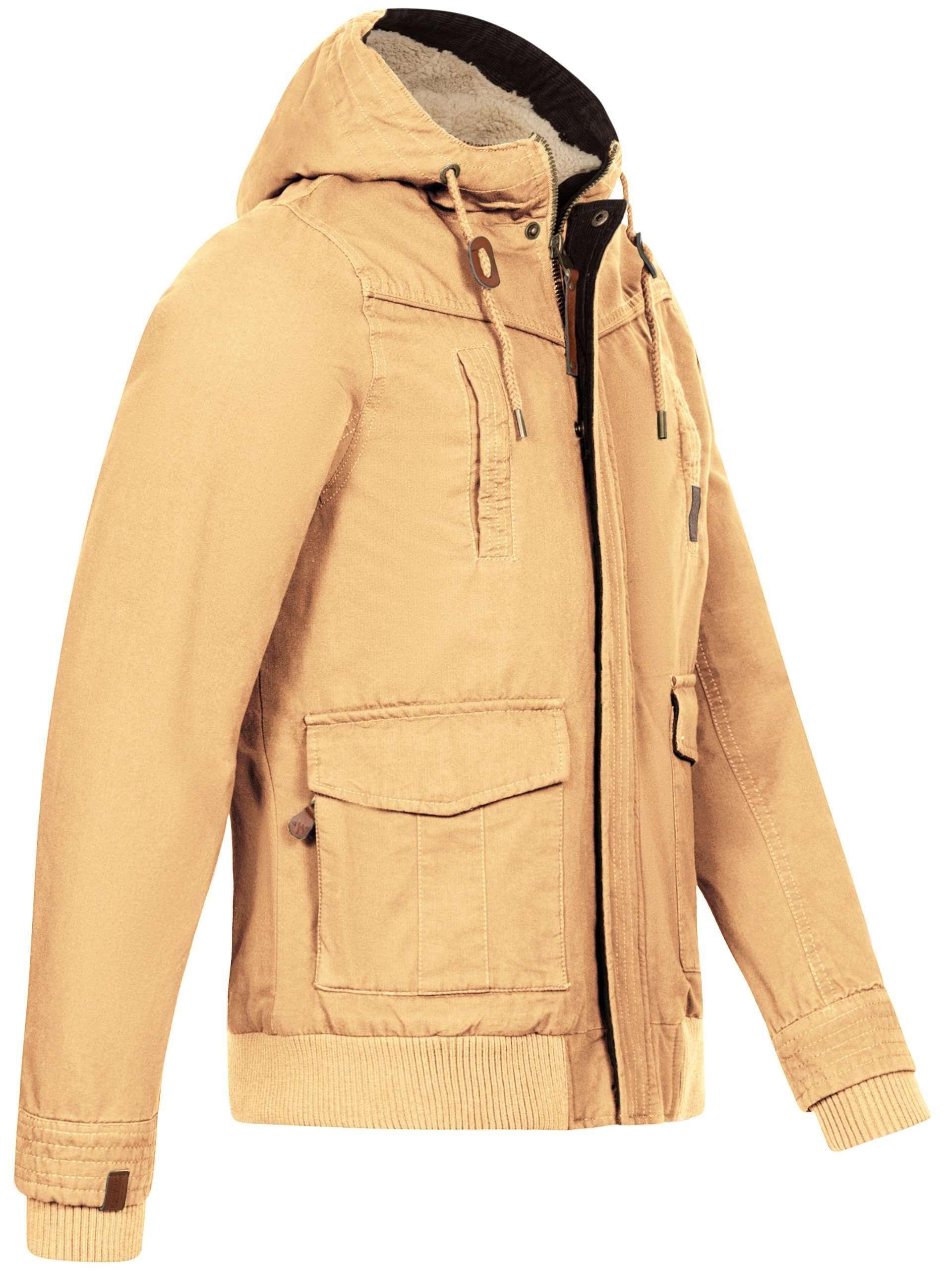 ASRigio mit Teddyfell Salvarini Coffee Winterjacke Alessandro warmem