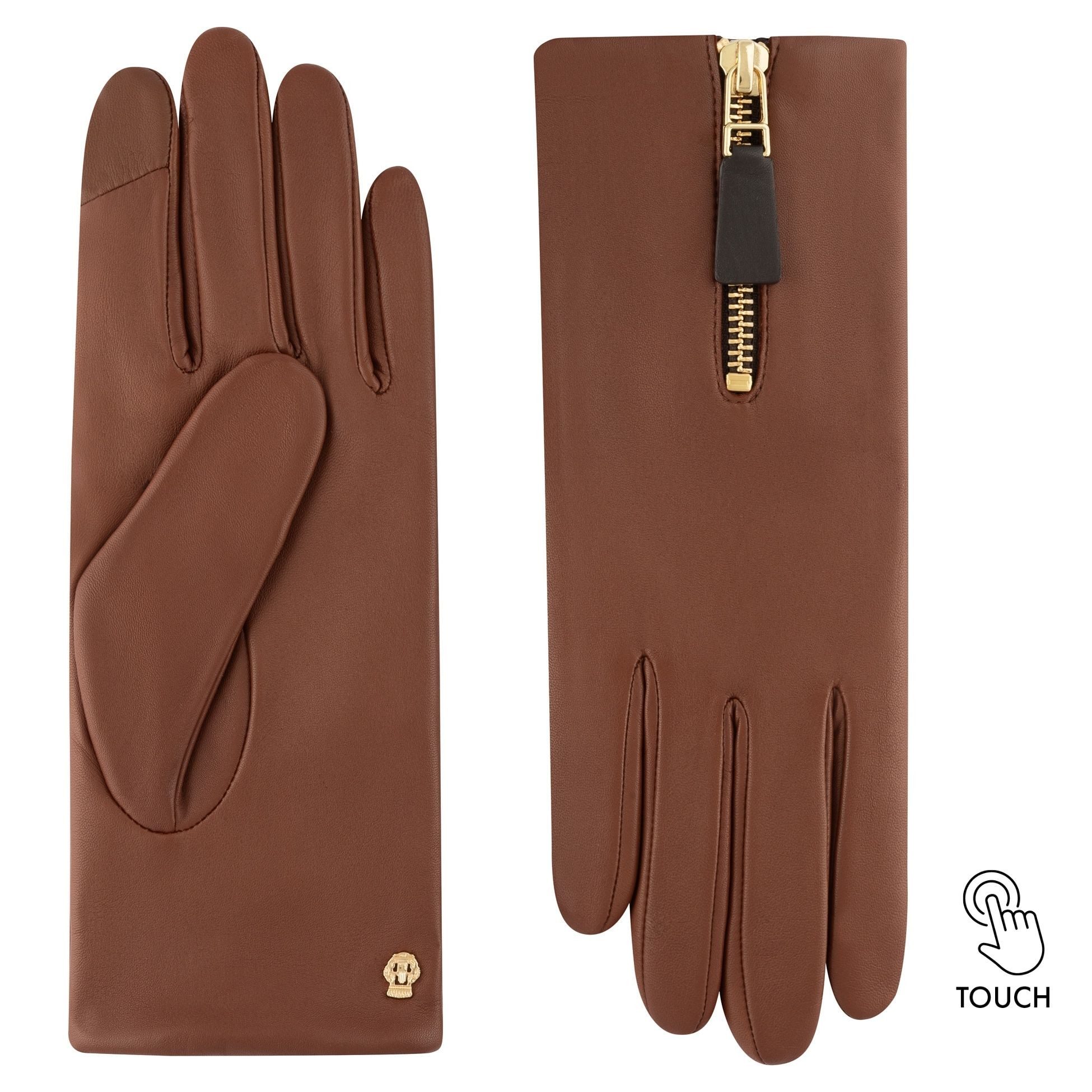 Roeckl Lederhandschuhe York Touch Fingerhandschuhe mit Reißverschluss günstig online kaufen