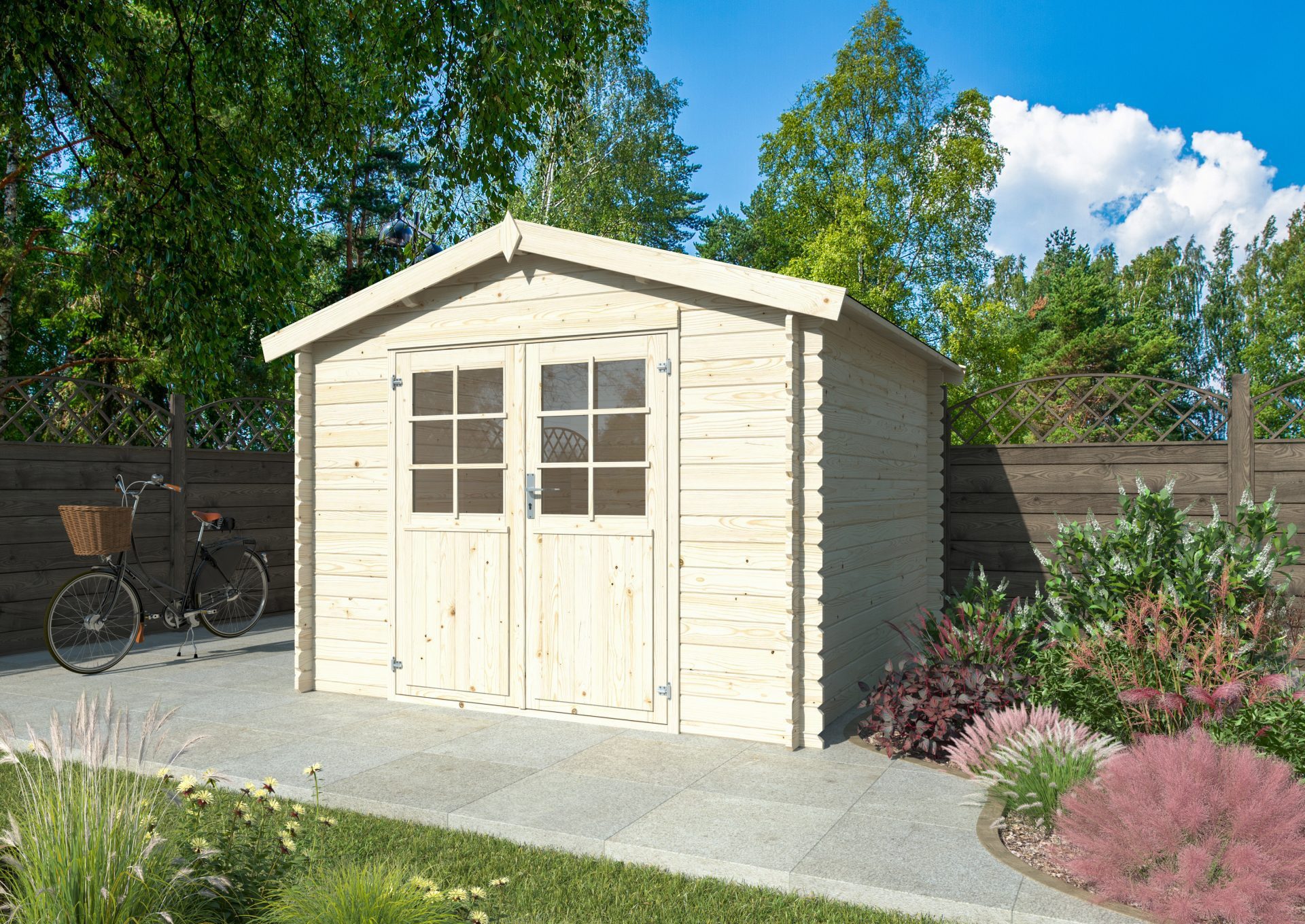 Finn Art Blockhaus Gartenhaus Holz Aktion 75, BxT: 318x300 cm, ohne Fußboden, ohne Dacheindeckung