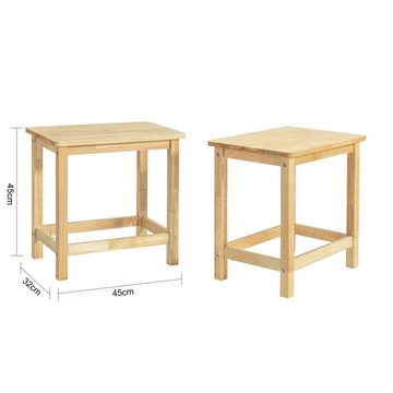 SoBuy Sitzhocker FST91, 2er Set Esszimmerstühle Küchenstühle Esszimmerhocker aus Kautschukholz