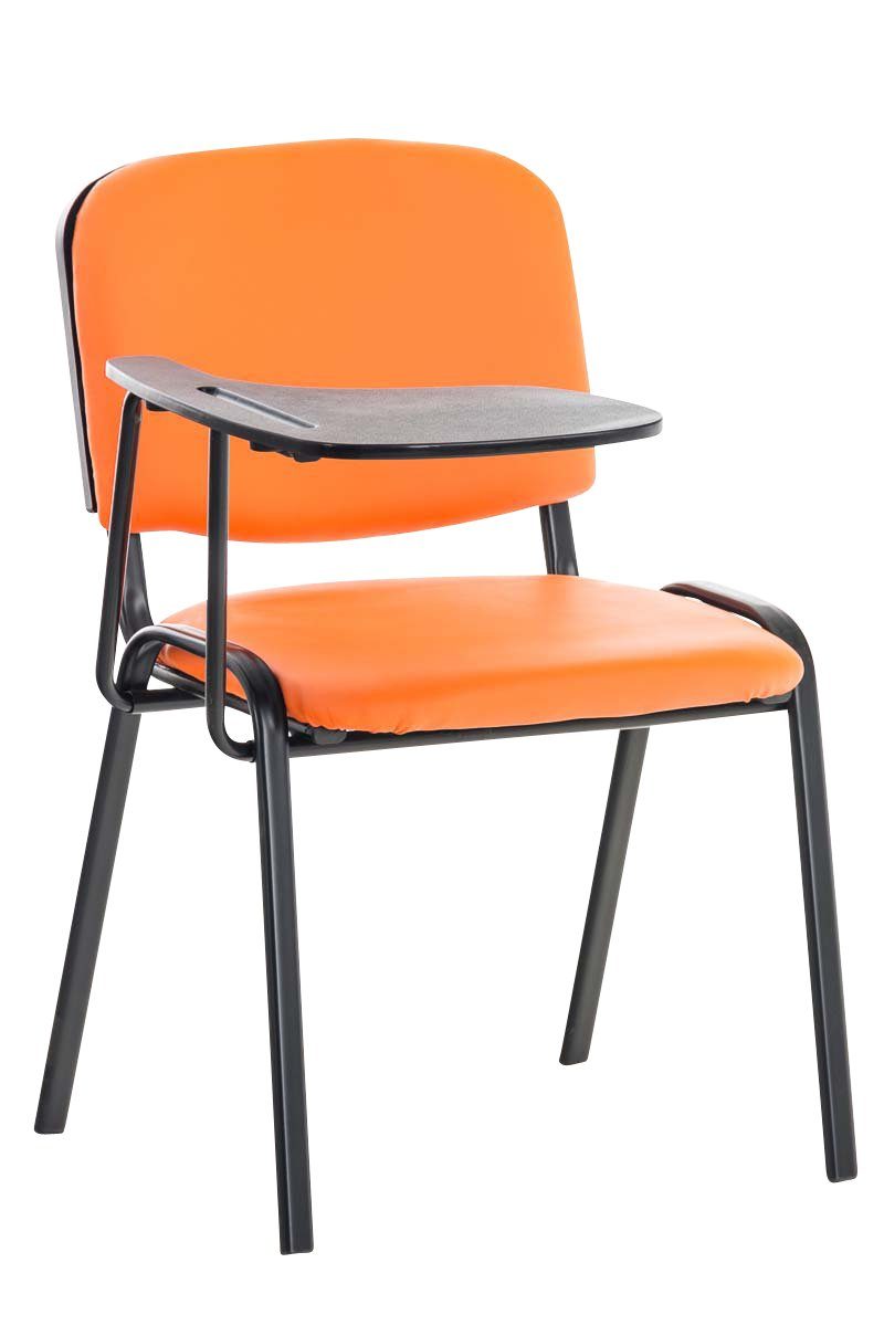 CLP Besucherstuhl Ken Kunstleder, Klapptisch& gepolsterte Sitzfläche orange