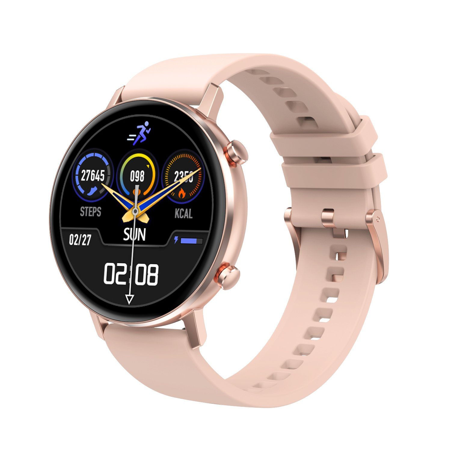 wasserdicht IP67 Herzfrequenzmesser vernetztes Armband für Damen und Herren Spannung Stoppuhr F-FISH Smartwatch mit Schrittzähler Sport Farbdisplay 