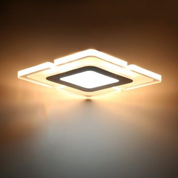 oyajia Deckenleuchte LED Deckenleuchte Ultradünne Deckenlampe 20x20 cm, 2500K-5500K, LED fest integriert, 18W Deckenpaneel eckig Lampen, Wohnzimmer Schlafzimmer Küche Lampe