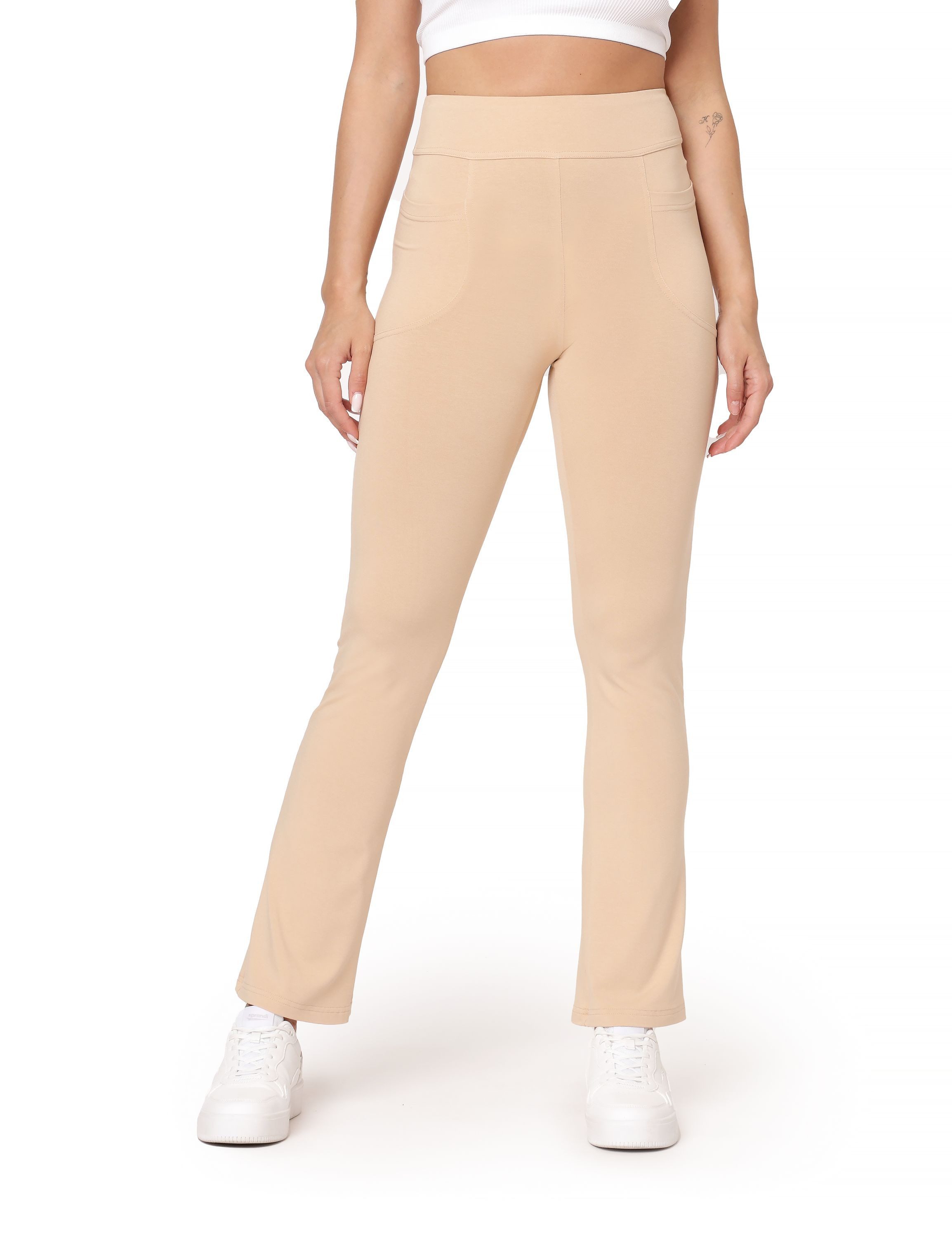 Leggings Damen Yogahose mit ausgestelltem Bein und Taschen BLV50-282