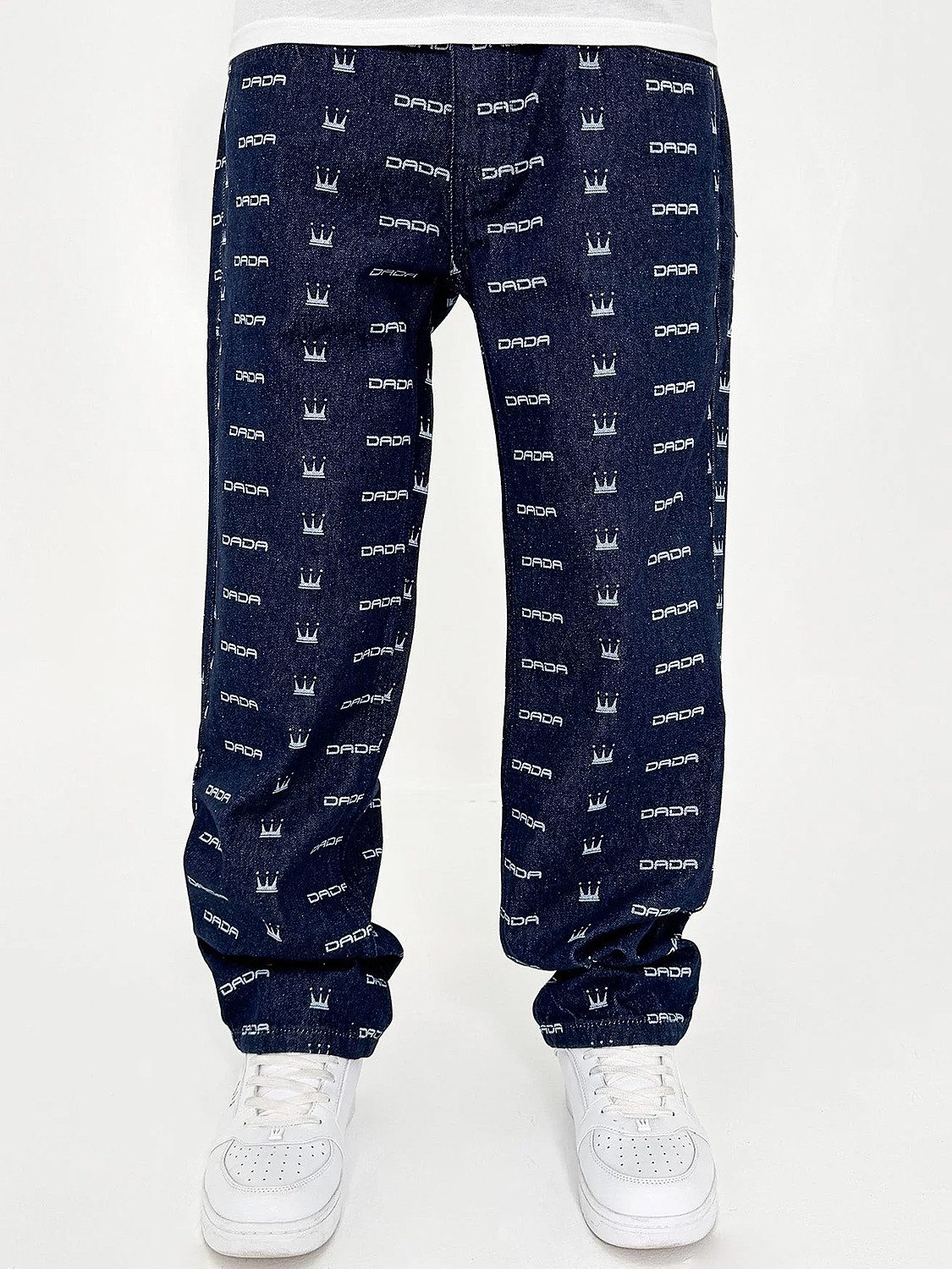 DADA Supreme Regular-fit-Jeans Mit durchgehendem Logo-Muster günstig online kaufen