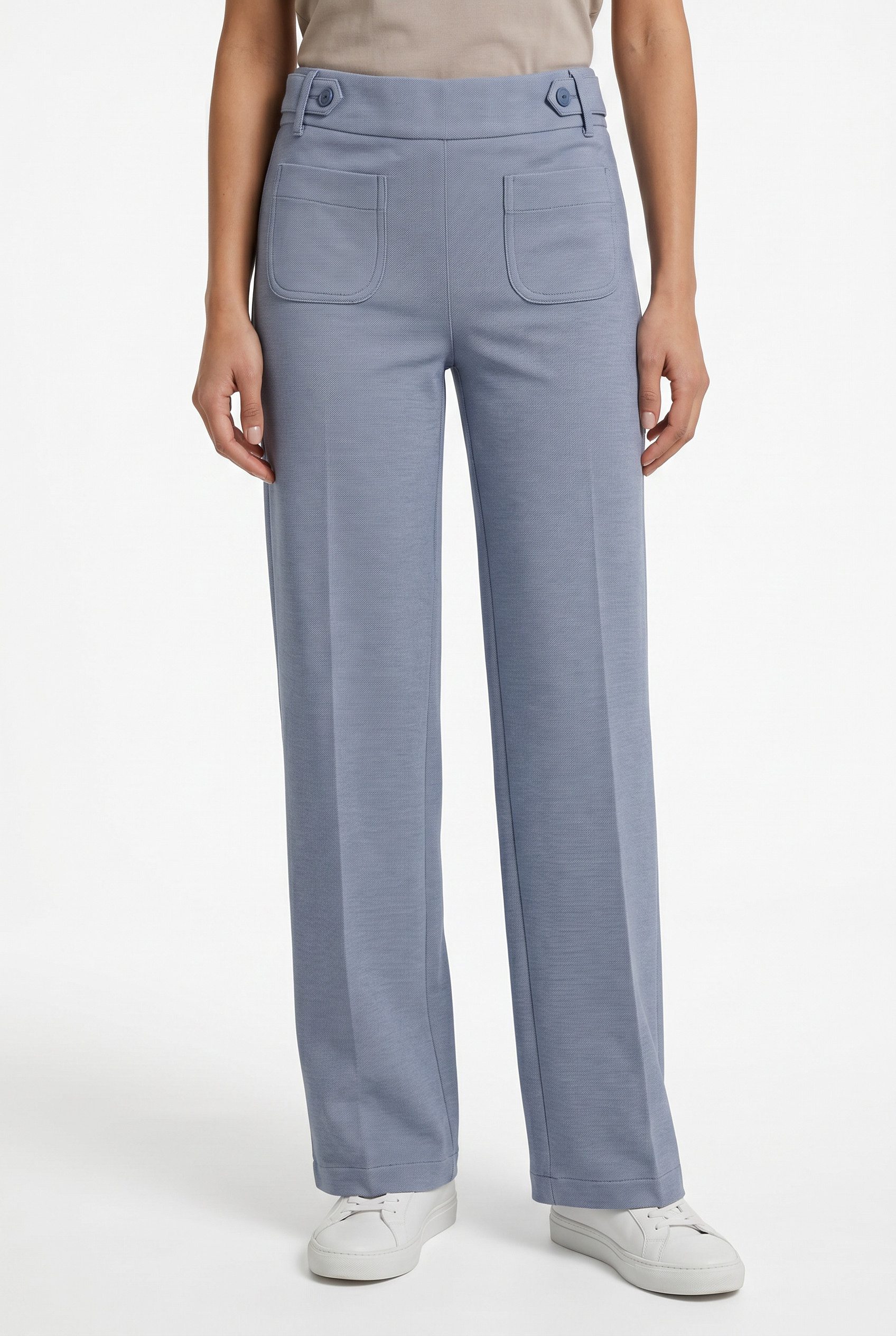STREET ONE Stoffhose Wide Leg Hose mit Knopf-Details