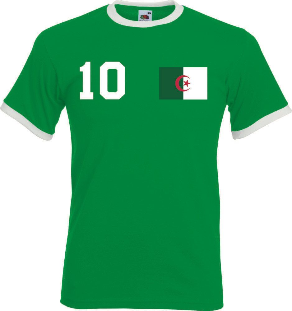 trendigem Fußball Look Algerien mit im T-Shirt Designz Youth Herren Trikot Motiv T-Shirt