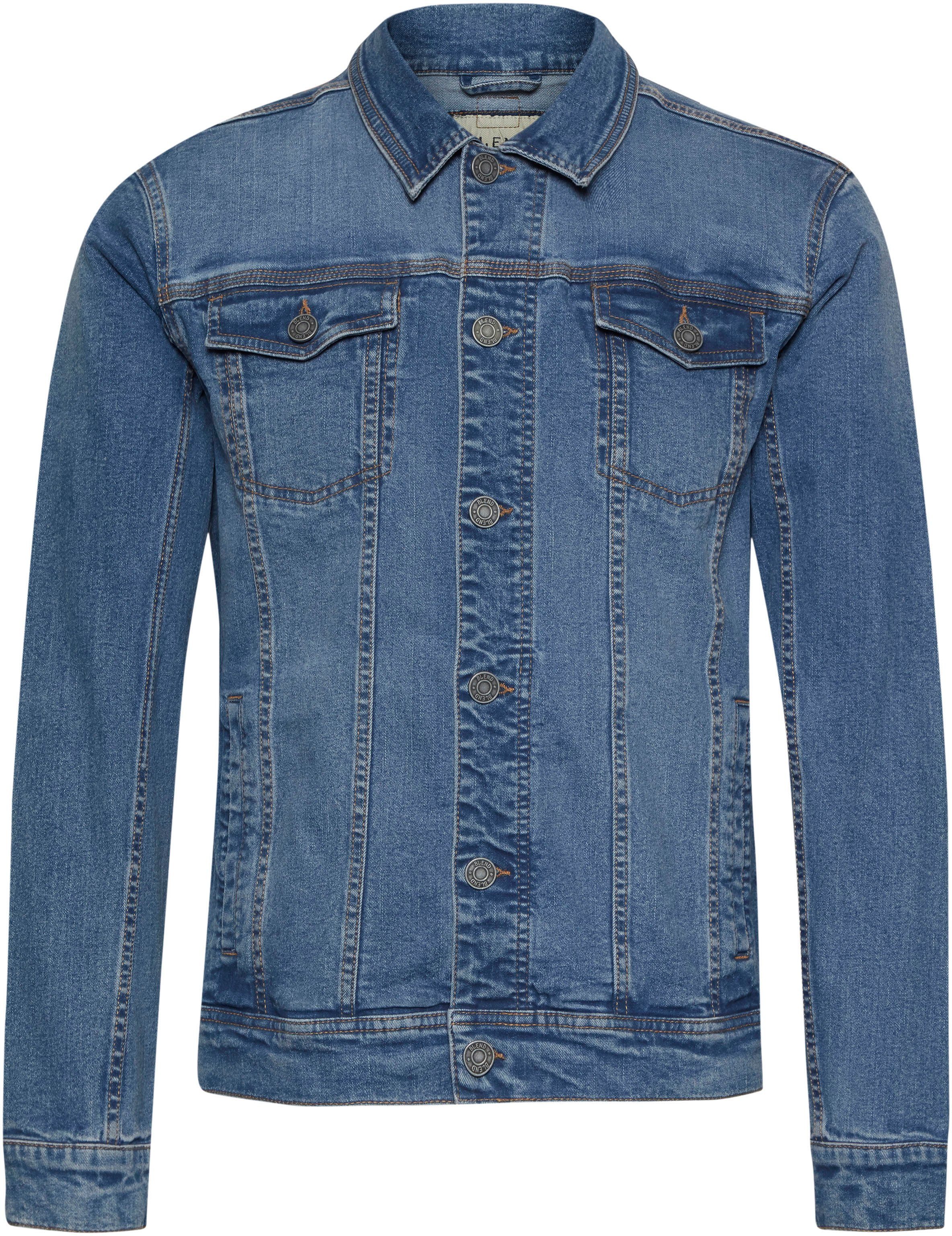 BHNARIL Blend washed Jeansjacke mid-blue