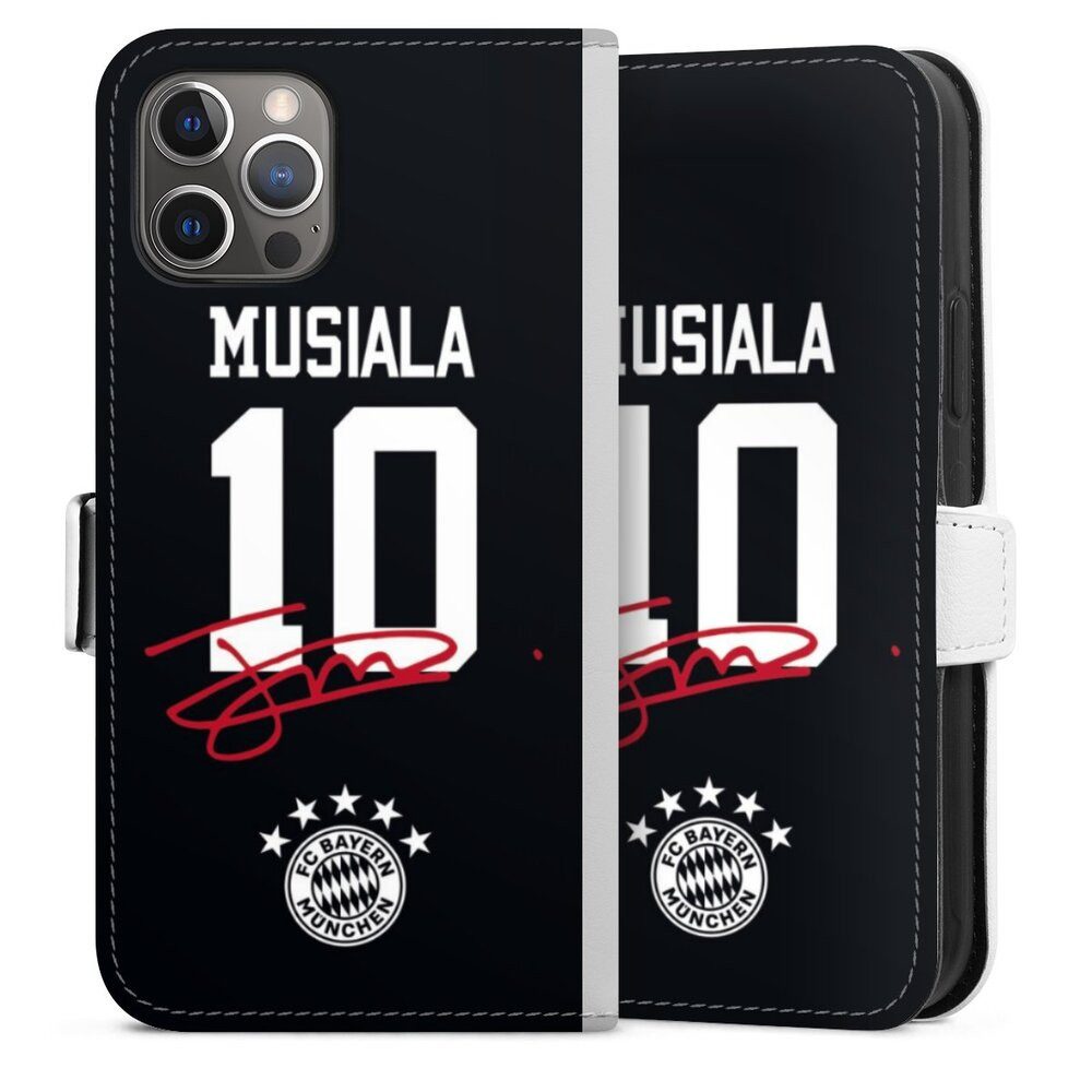 DeinDesign Handyhülle FC Bayern München Jamal Musiala FCB Musiala 10, Apple iPhone 12 Pro Hülle Handy Flip Case Wallet Cover