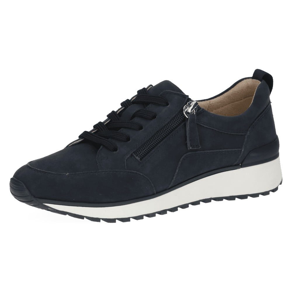 Caprice 23702 (Leder, mit seitlichen Reissverschluss) oceanblau Damen Sneaker