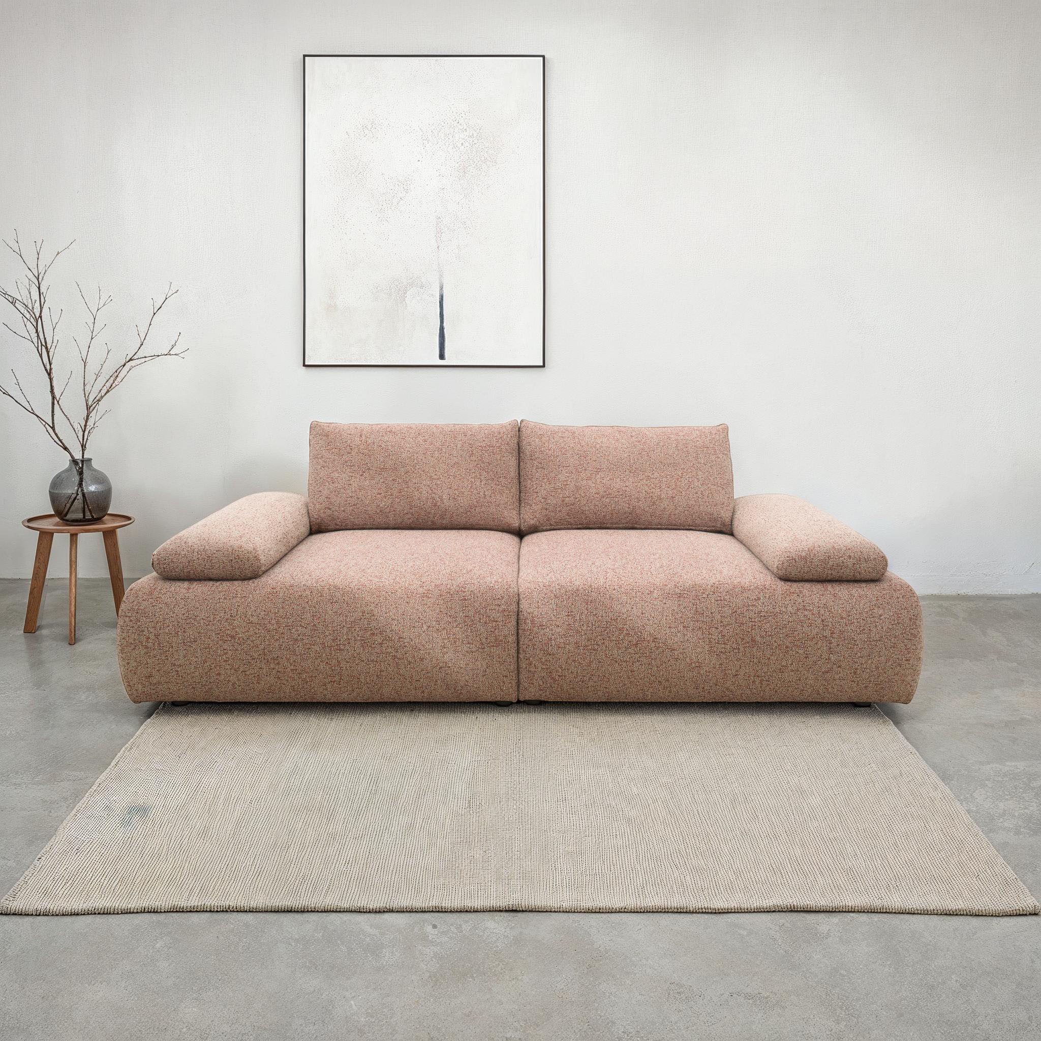 DOMO collection Big-Sofa Évora Megasofa Breite 244 cm, 2 Teile, Federkern, inkl. Armlehnenverstellung, Struktur grob, rust