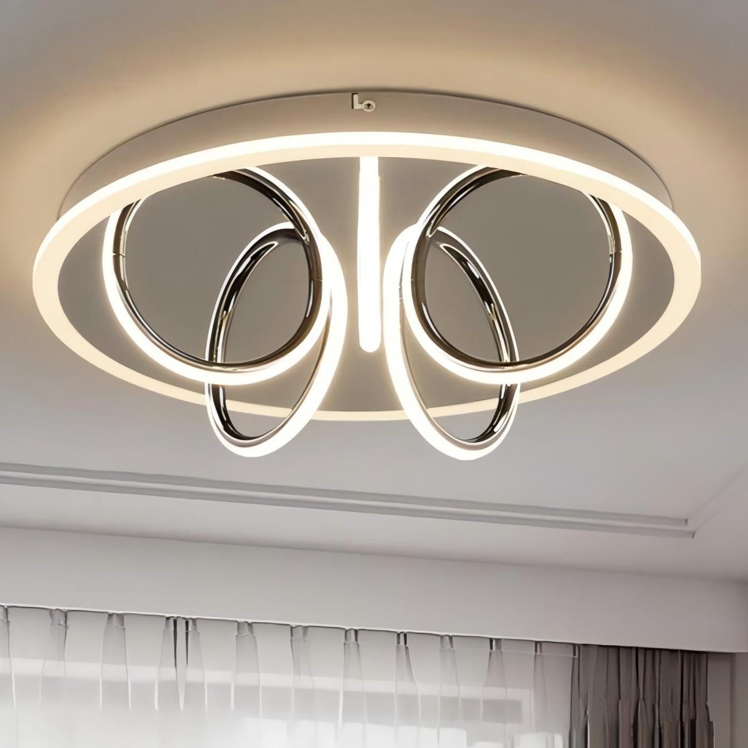ZMH LED Deckenleuchte Warmweiß Modern Schlafzimmer Küche Rund Beleuchtung, LED fest integriert