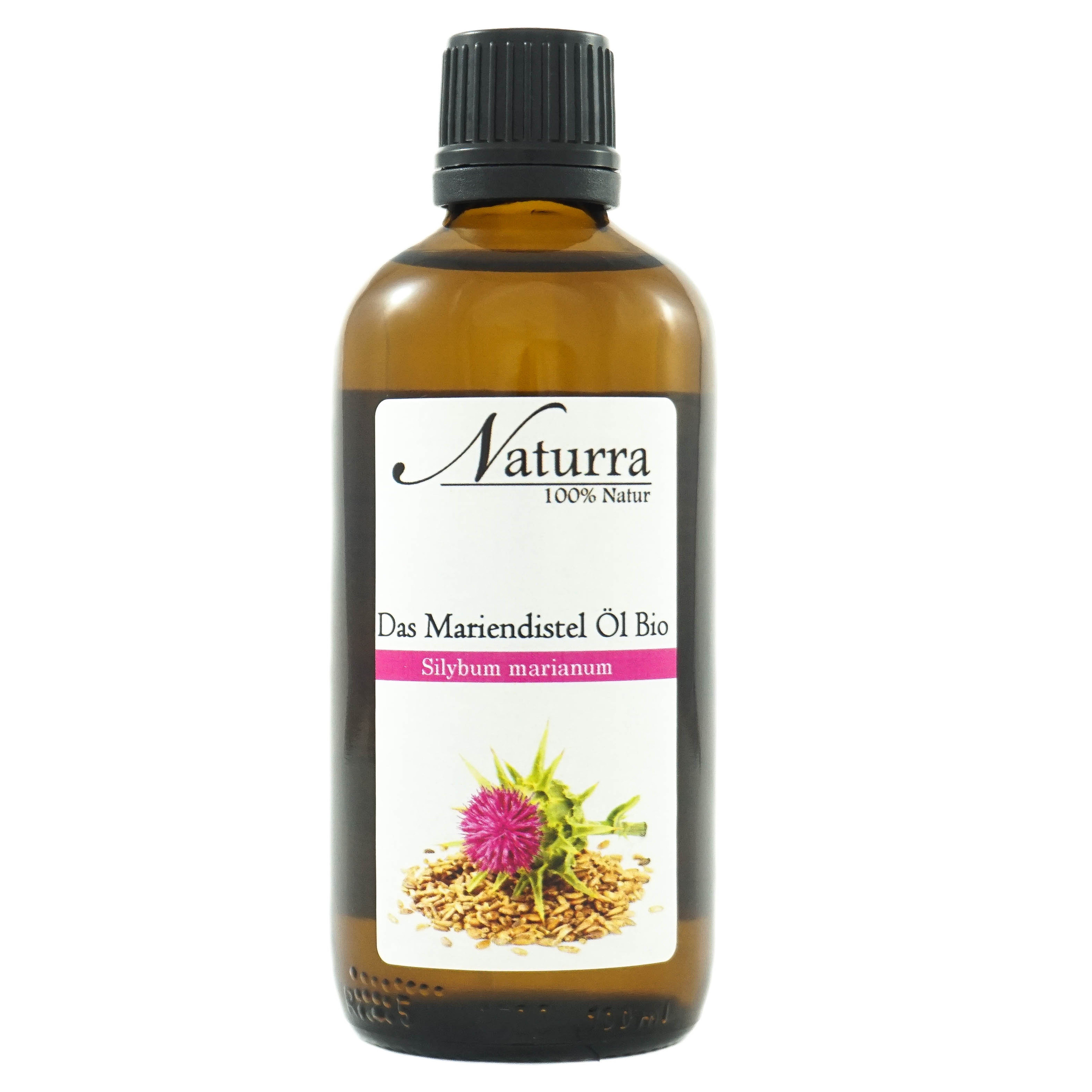 Naturra Körperöl Mariendistelöl Bio kaltgepresst unraffiniert Premiumqualität Glas, Native Rohware in Lebensmittelqualität, natürlich vegan, Omega-6-9