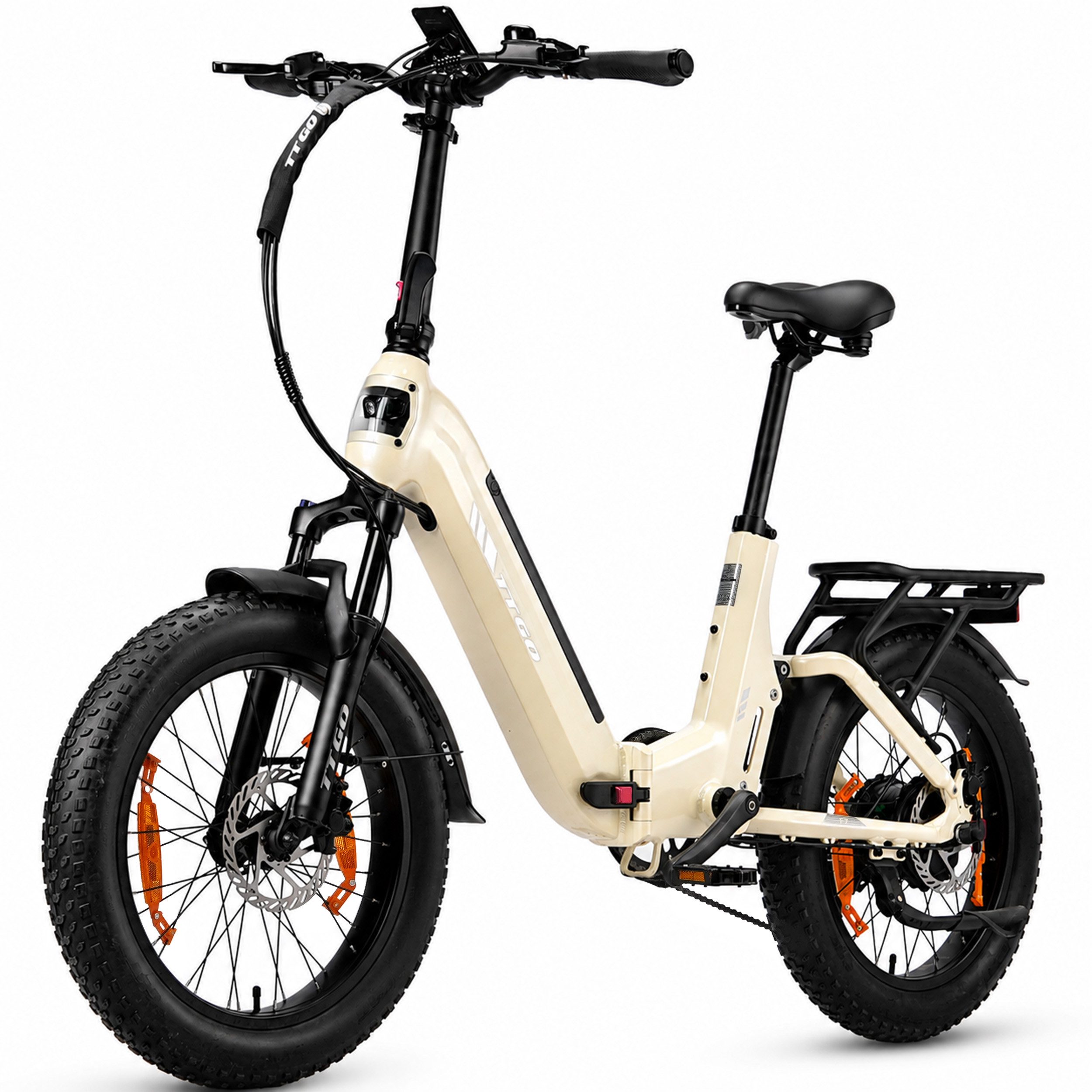 TTGO E-Bike Klapprad 20 Zoll, Vollfederung, 70Nm, Drehmomentsensor, Lockout-Federgabel, 7 Gang SHIMANO, Kettenschaltung, Heckmotor, 720 Wh, (Softtail, hydr. Scheibenbremse, mit Bremslicht), F7, Fully, 100-120km, max.150kg, Elektrofahrrad für Damen Herren