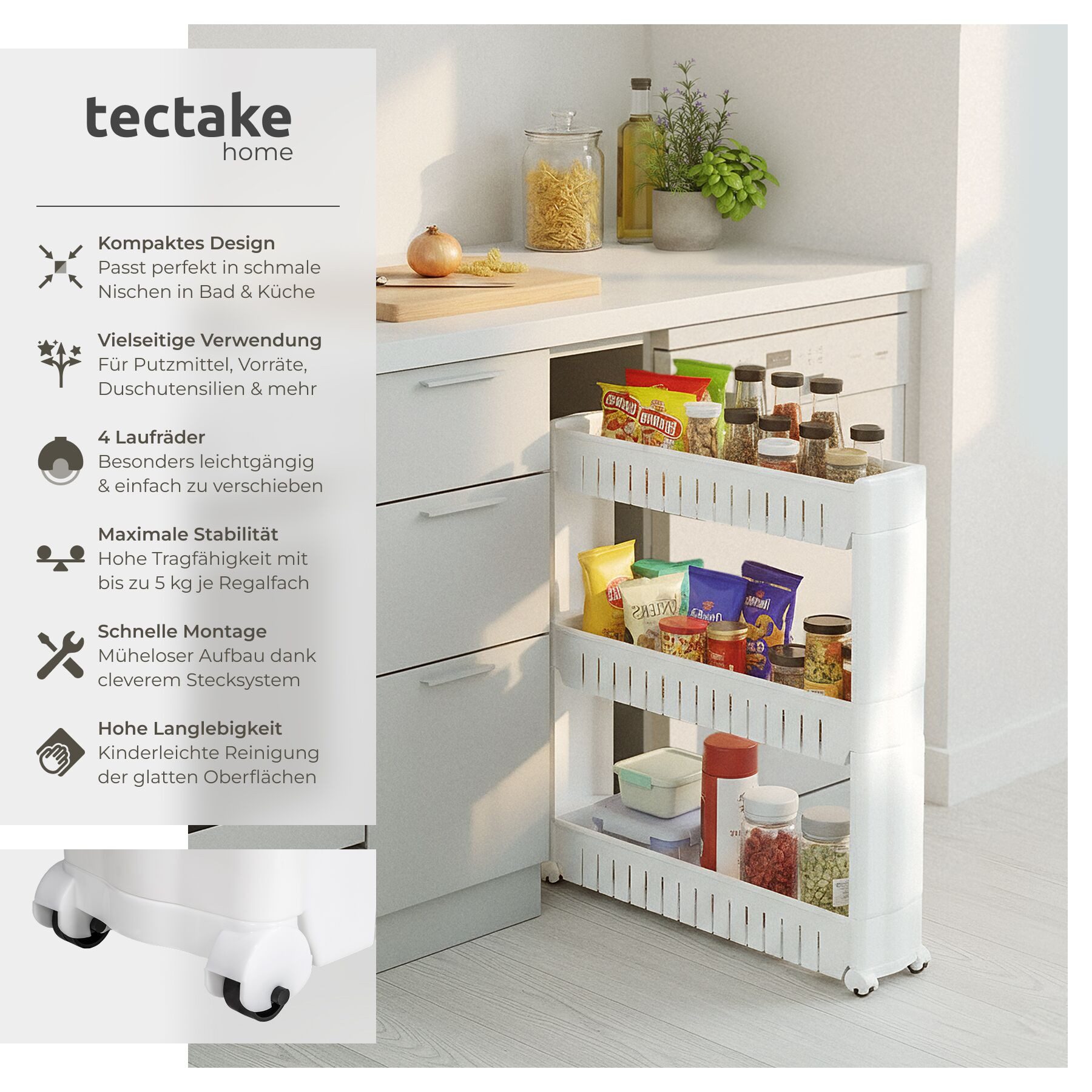 tectake Seitenregal Nischenregal, Set 1-tlg., 3 Ebenen günstig online kaufen