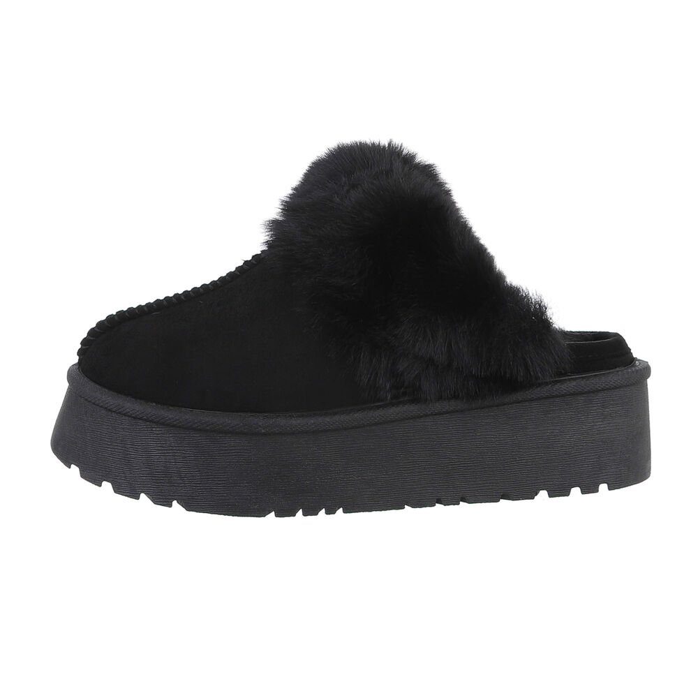 Ital-Design Damen Домашняя обувь Freizeit Hausschuh (84337928) Flach Домашняя обувь in Schwarz