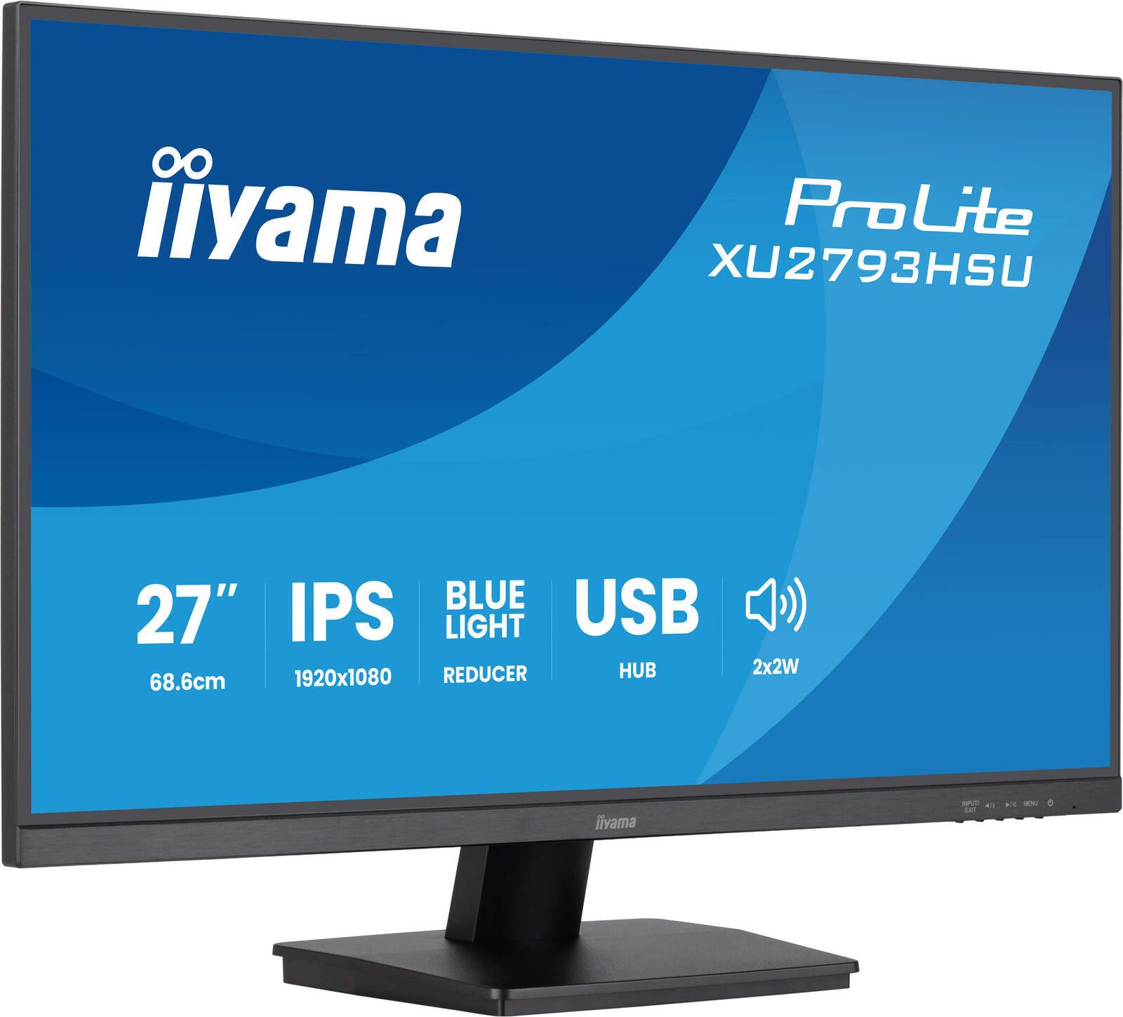Iiyama 27' (68.5 cm) Monitor mit IPS-Panel-Technologie, U TFT-Monitor (1080 x 1920, 1 ms Reaktionszeit, 100 Hz, IPS Panel)