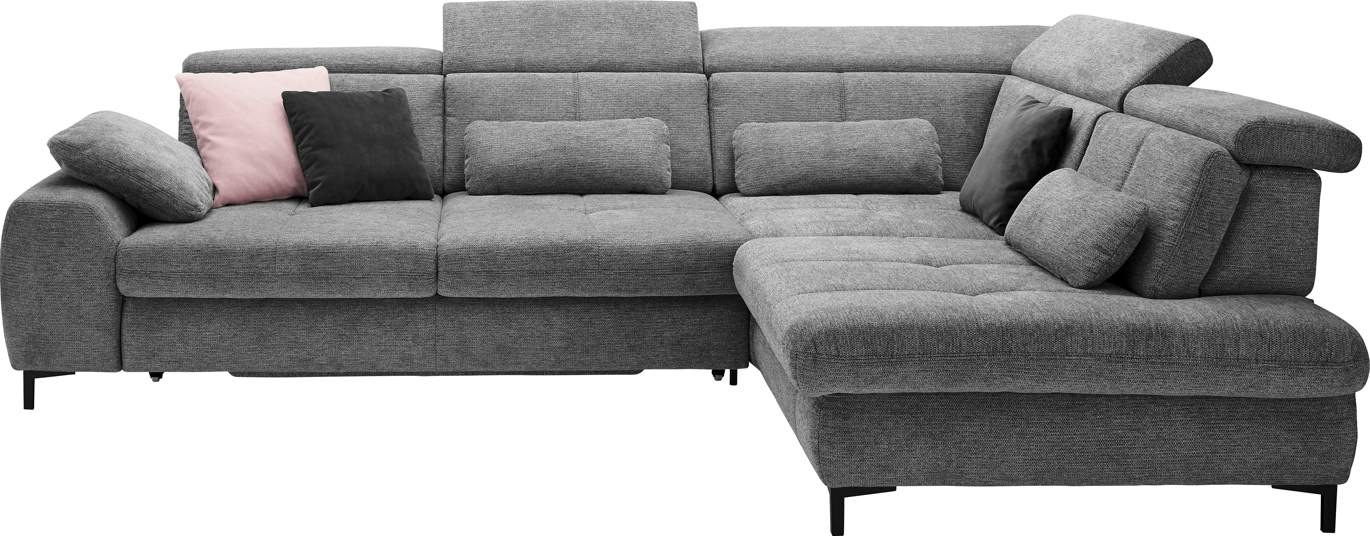 set one by Musterring Ecksofa SO 3400 Sitzhöhe 47cm oder 49cm, Sitztiefe verstellbar, B/T 317/220 cm, Kaltschaumpolsterung, Flachgewebe, whlw. mit Funktionen, Sitzhöhe 47
