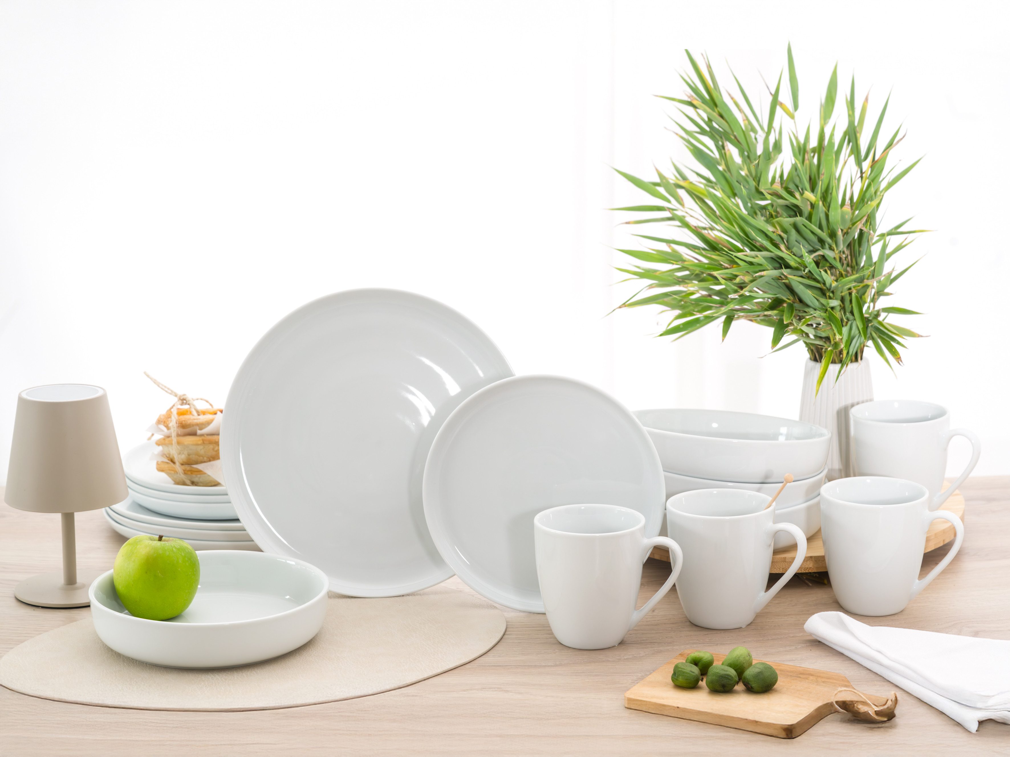 LeGer Home by Lena Gercke Kombiservice Elowen (16-tlg), 4 Personen, Porzellan, Haltbarkeit, Zeitlos