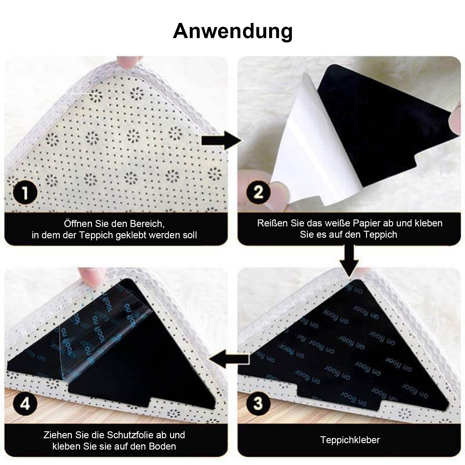 MODFU Antirutsch Teppichunterlage 30er Set Anti Rutsch Pads Teppich Stopper günstig online kaufen