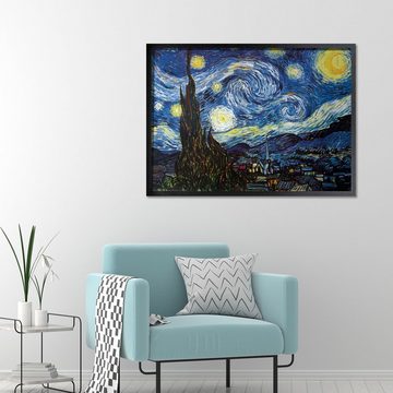 Close Up Kunstdruck Starry Night Poster gerahmt (G842910+Z107050)