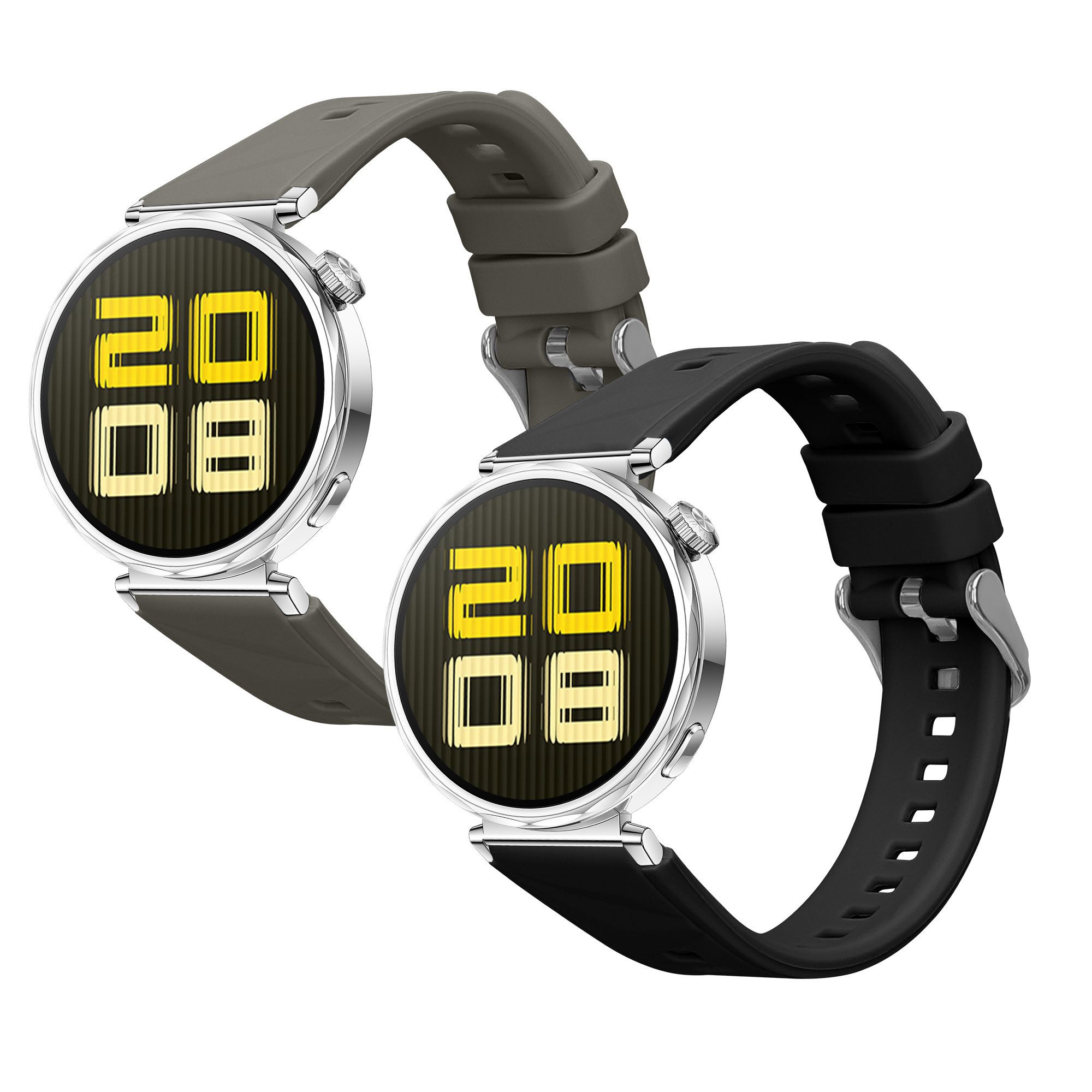 kwmobile 2x Uhrenarmband für Huawei Watch GT5 41mm / GT5 Pro 42mm / Watch GT4 Smartwatch, 2-tlg., Fitnesstracker Band Set aus TPU Silikon - Ersatzarmband Smartwatch