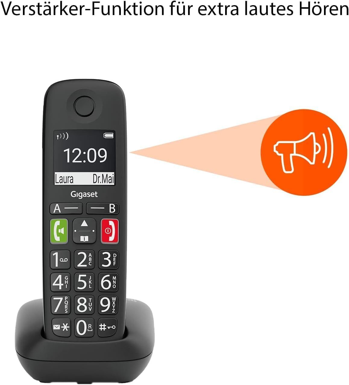Gigaset E290 Duo Schnurloses Mobilteil (Mobilteile: 2, Verstärker-Funktion) – Bild 2 von 3