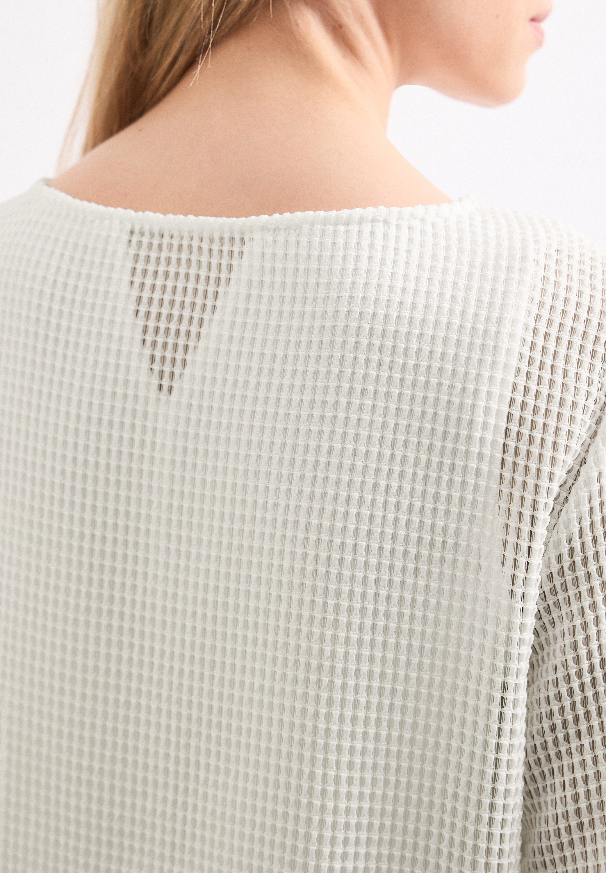 STREET ONE 2-in-1-Shirt Sommershirt aus Mesh mit U-Boot-Ausschnitt