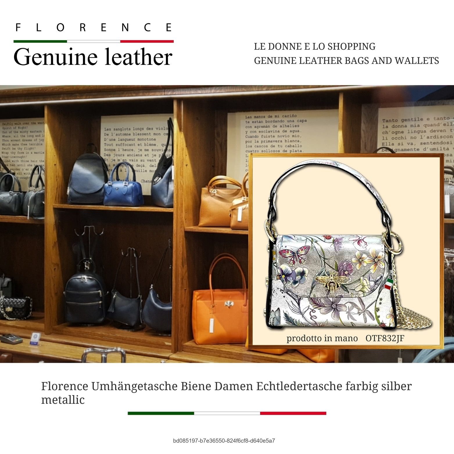 FLORENCE Umhängetasche silber farbig Florence Tasche Leder (Umhängetasche, günstig online kaufen