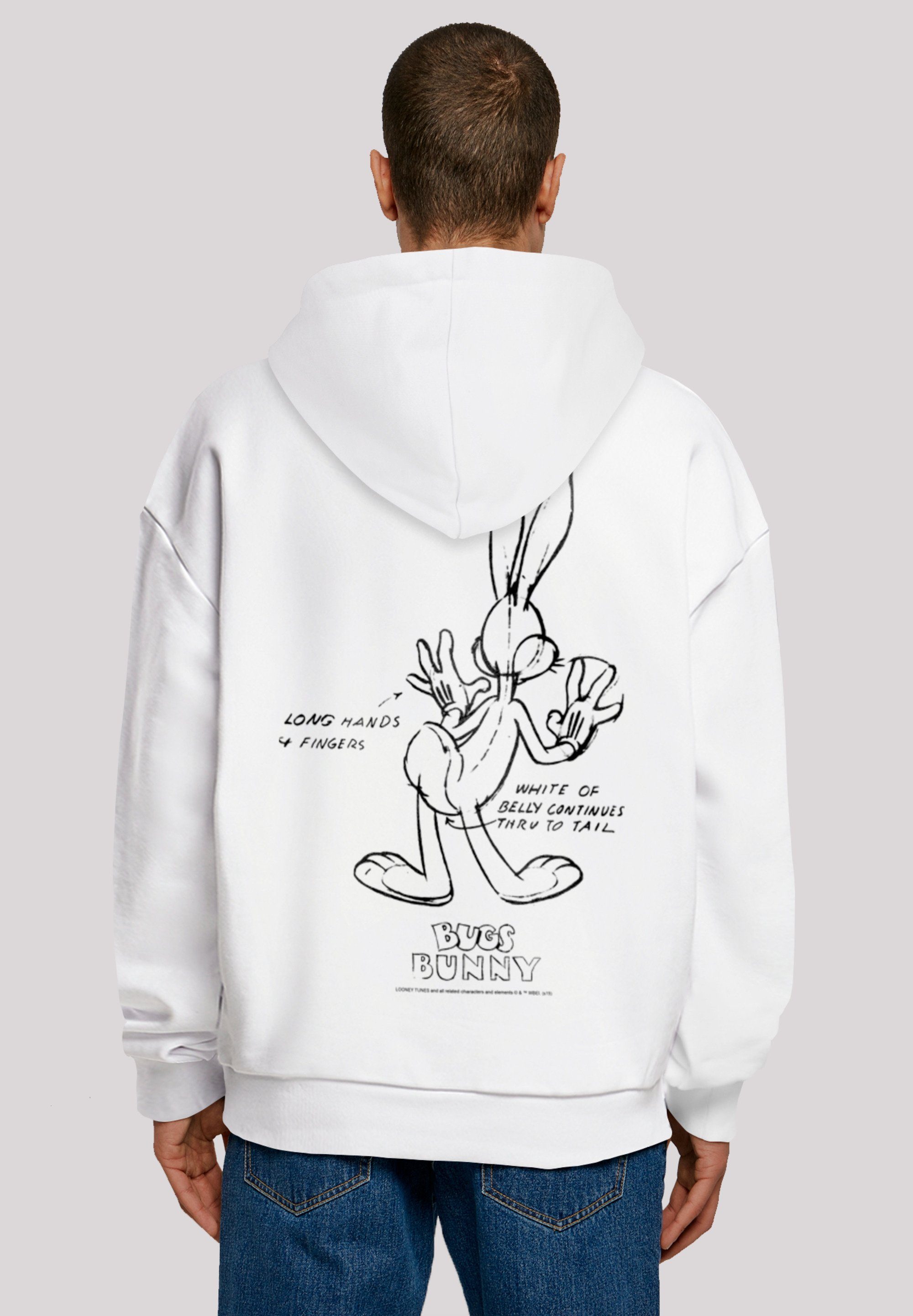 F4NT4STIC Kapuzenpullover Looney Tunes Bugs Bunny White Belly Print, Ultra  bequemer schwerer Baumwollstoff