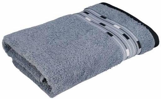 frottana Rechtecken Uni, for (1-St), Walkfrottee Magic Bordüre Handtuch grau aus kleinen Möve mit