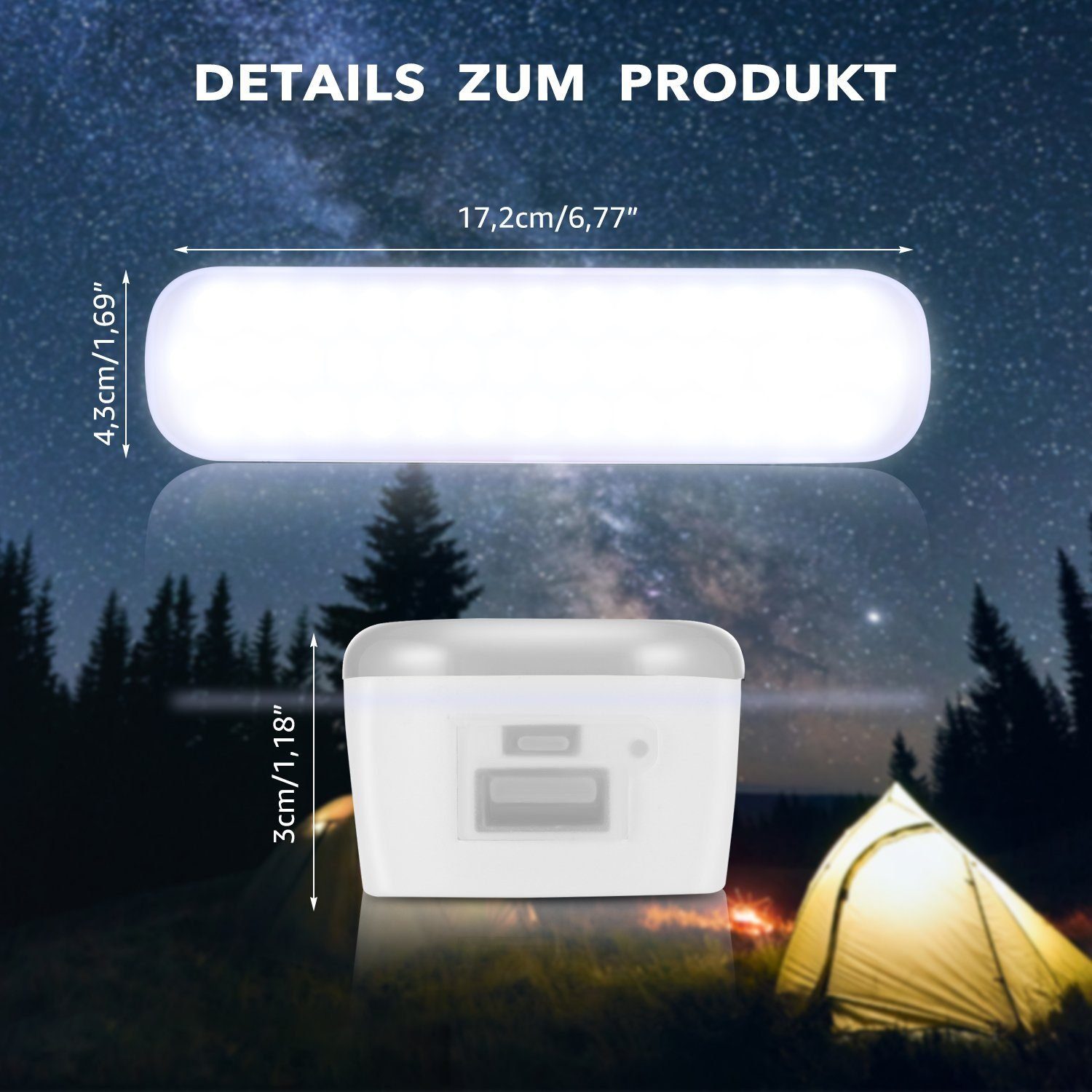 LED Laternen Solarleuchte LED Weiß Kaltes iscooter IPX5 Campinglampe 450LM, Außen Camping