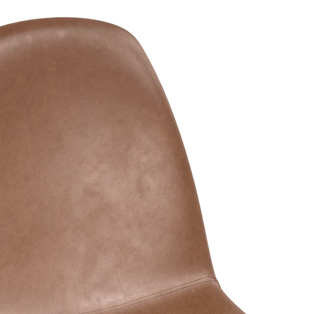 (4 4 brown Braun Esszimmerstühle Esszimmerstuhl vidaXL Glänzend shiny Stk. St) Kunstleder | 43,5x53,5x84cm shiny brown