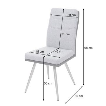 MCW Esszimmerstuhl MCW-G54-7 (Stühle ohne Armlehne, 2 St), 2er-Set, Inkl. Fußbodenschoner, Mit Ziernaht, Abgerundete Ecken