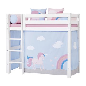 Bettvorhang Unicorn hellblau-rosa inkl. Befestigung 100% Baumwolle, Hoppekids