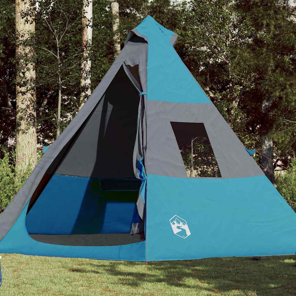 vidaXL Tipi-Zelt Tipi-Campingzelt 7 Personen Blau Wasserdicht, Personen: 7 (1 tlg)