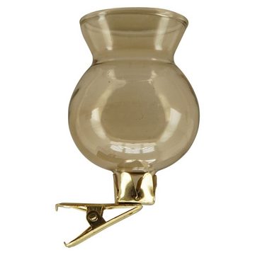 Exner GmbH Garten- & Wohnaccessoires Dekovase Vase mit Klammer Set/3 Vitreous - gelb - Glas - 14,5x9x5 cm