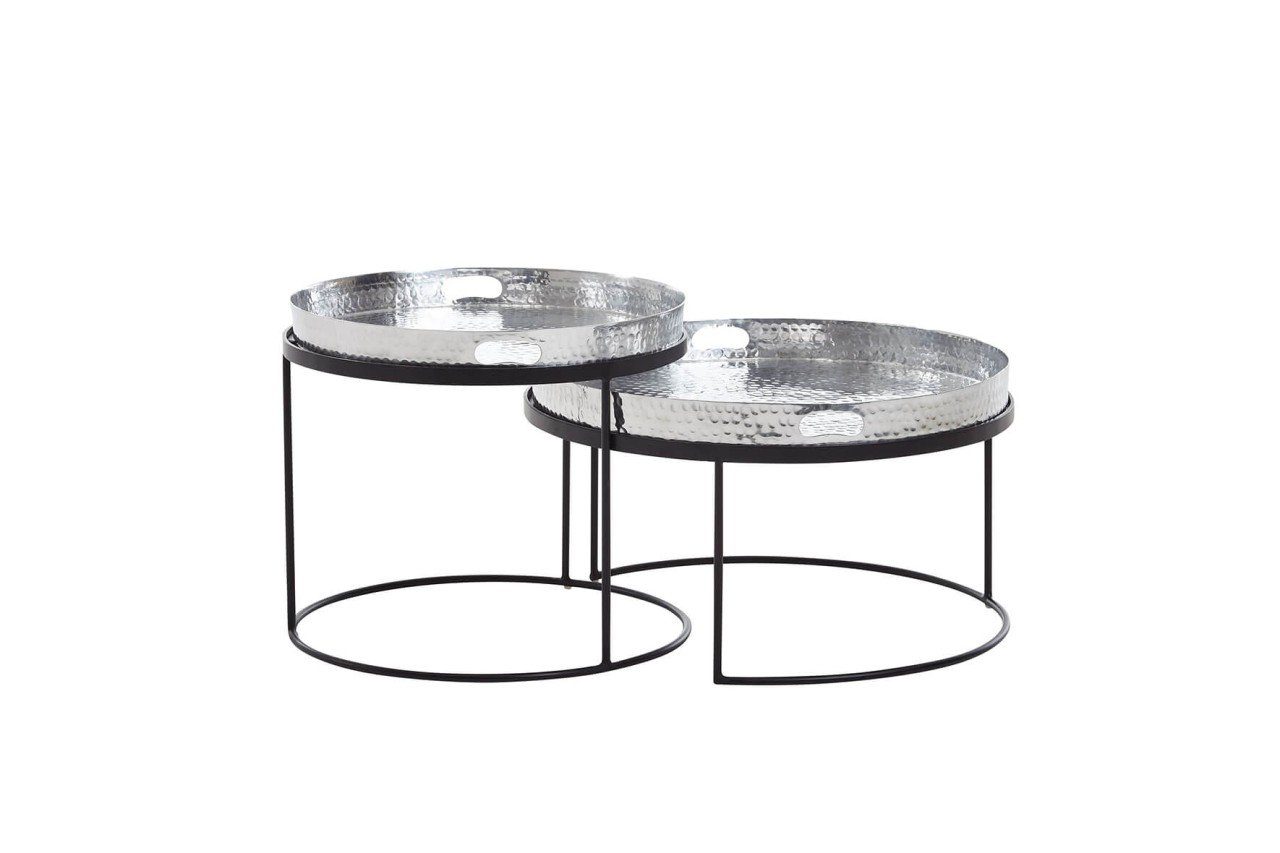 tinkaro Couchtisch MELES Aluminium Couchtische Silber